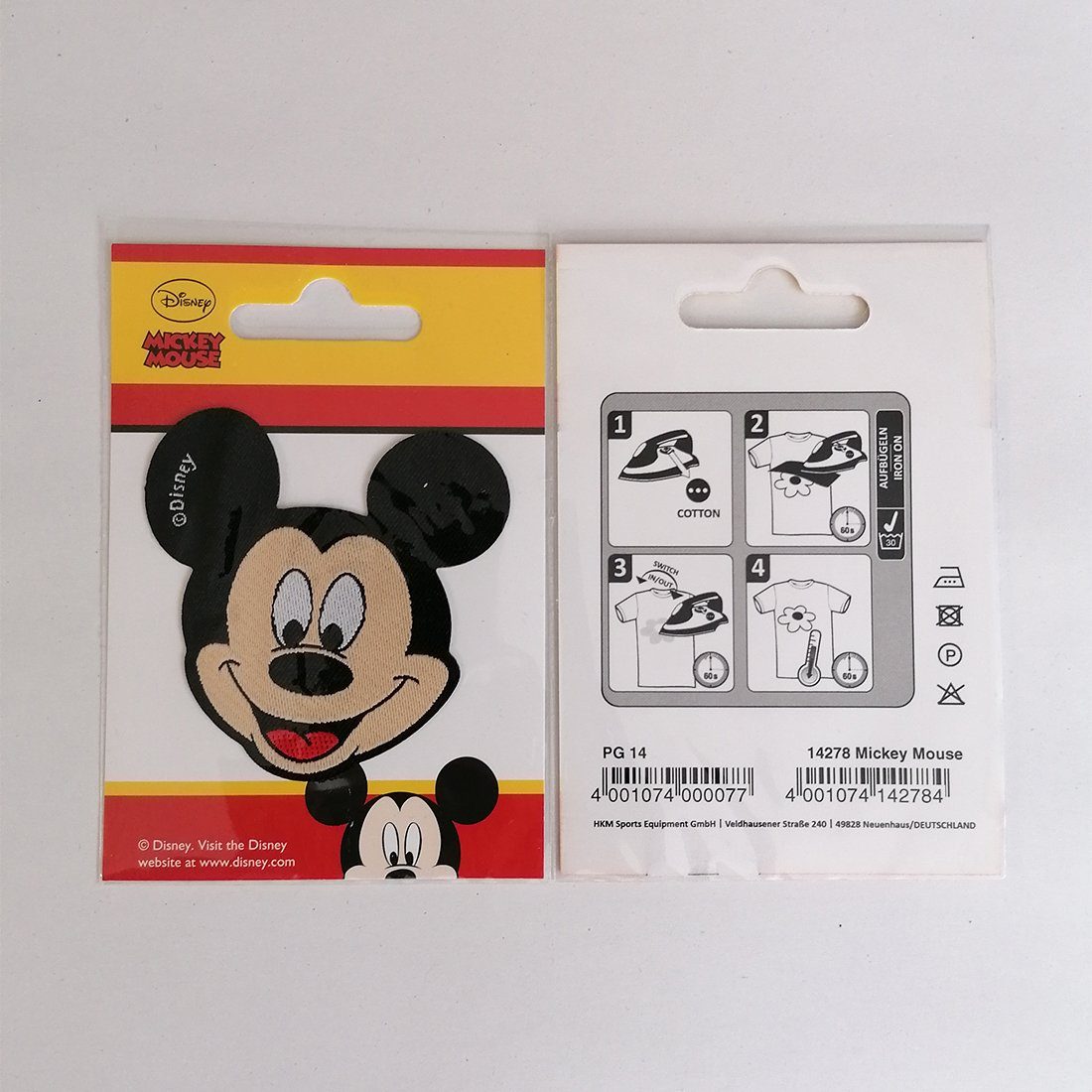 Disney Aufnäher Bügelbild, Aufbügler, Applikationen, Patches, Flicken, zum aufbügeln, Polyester, Mickey Mouse Comic Kinder - Größe: 6,5 x 6,5 cm