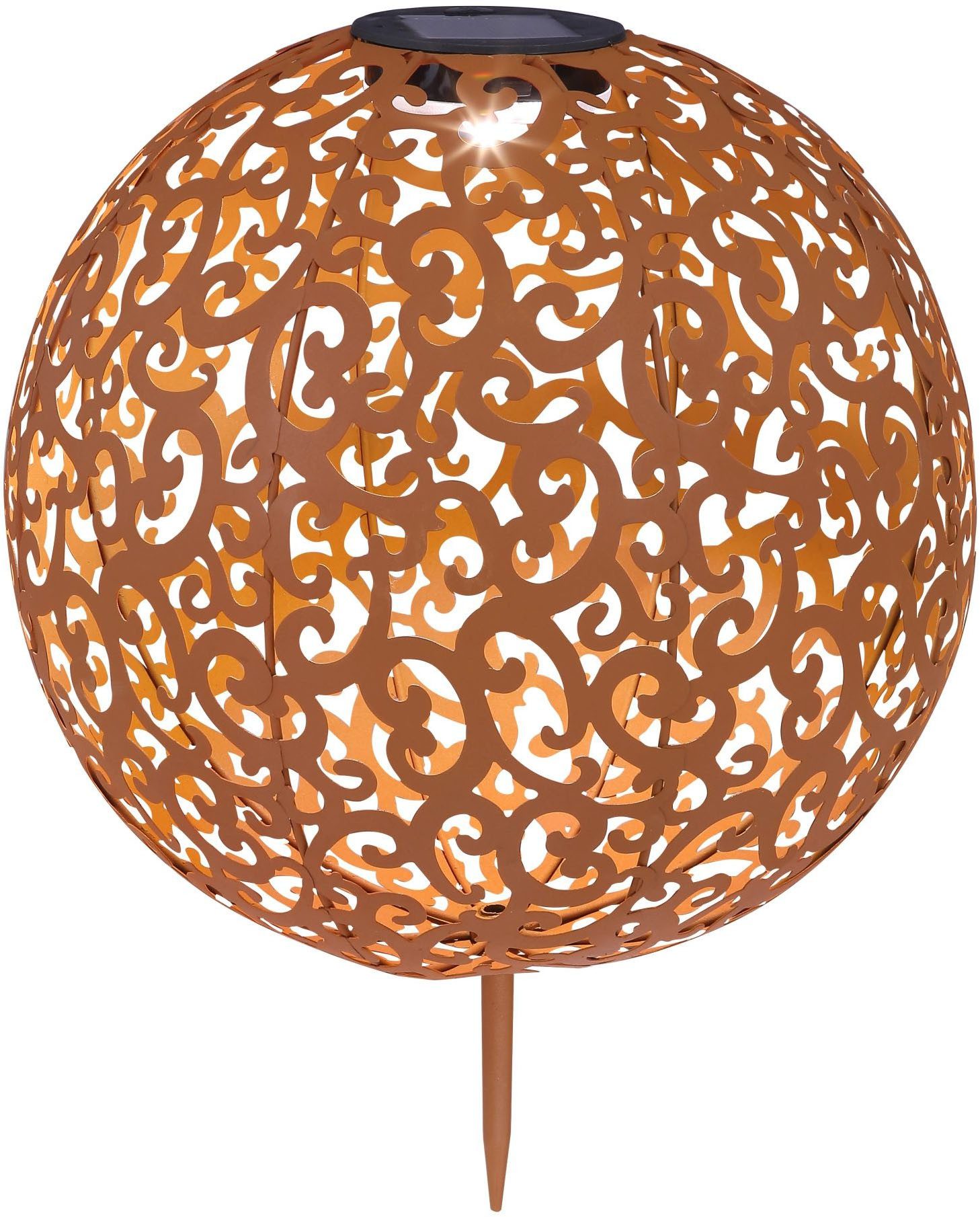 GLOBO LIGHTING LED Solarleuchte SOLAR, LED fest integriert, Warmweiß, Solarlampe für Garten, Toller Lichteffekt, Solarkugel mit Erdspieß