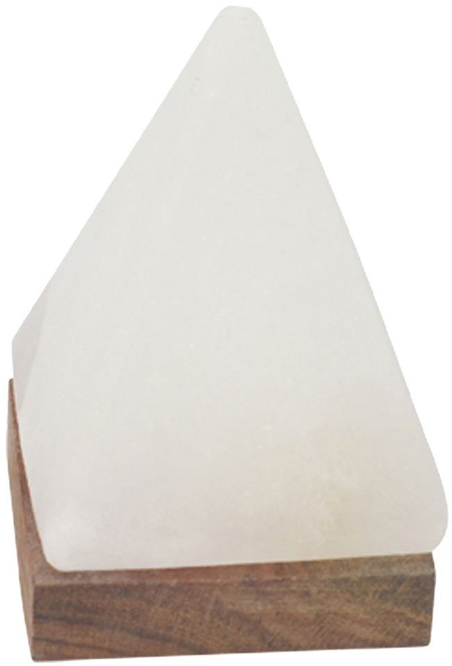 HIMALAYA SALT DREAMS Salzkristall-Tischlampe USB-Pyramide, LED wechselbar, Warmweiß, Handgefertigt aus Salzkristall - jeder Stein ein Unikat, H: ca.11 cm