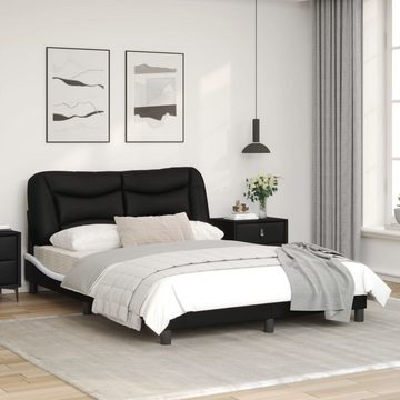 vidaXL Bett Bettgestell mit LED Schwarz und Weiß 120x200 cm Kunstleder