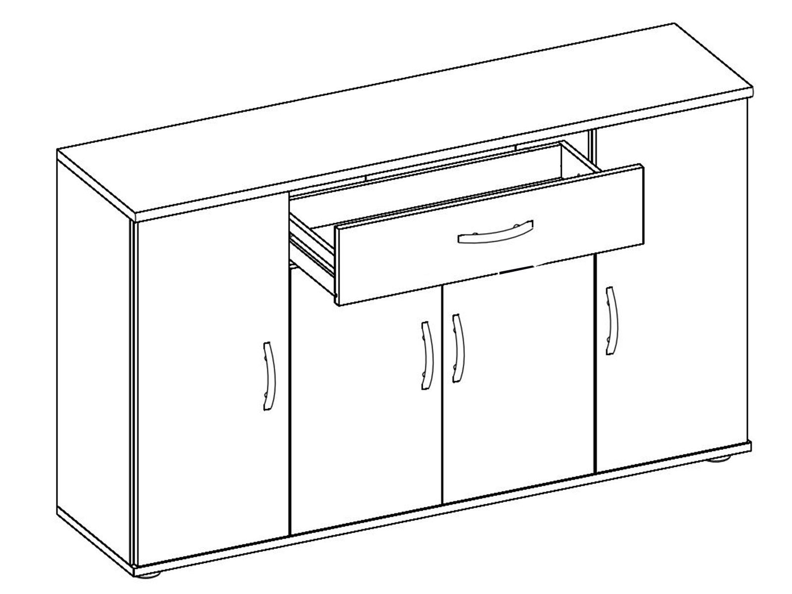 PREISBRECHER Sideboard Lissy, 118 x 70 x 30 cm (B/H/T) günstig online kaufen