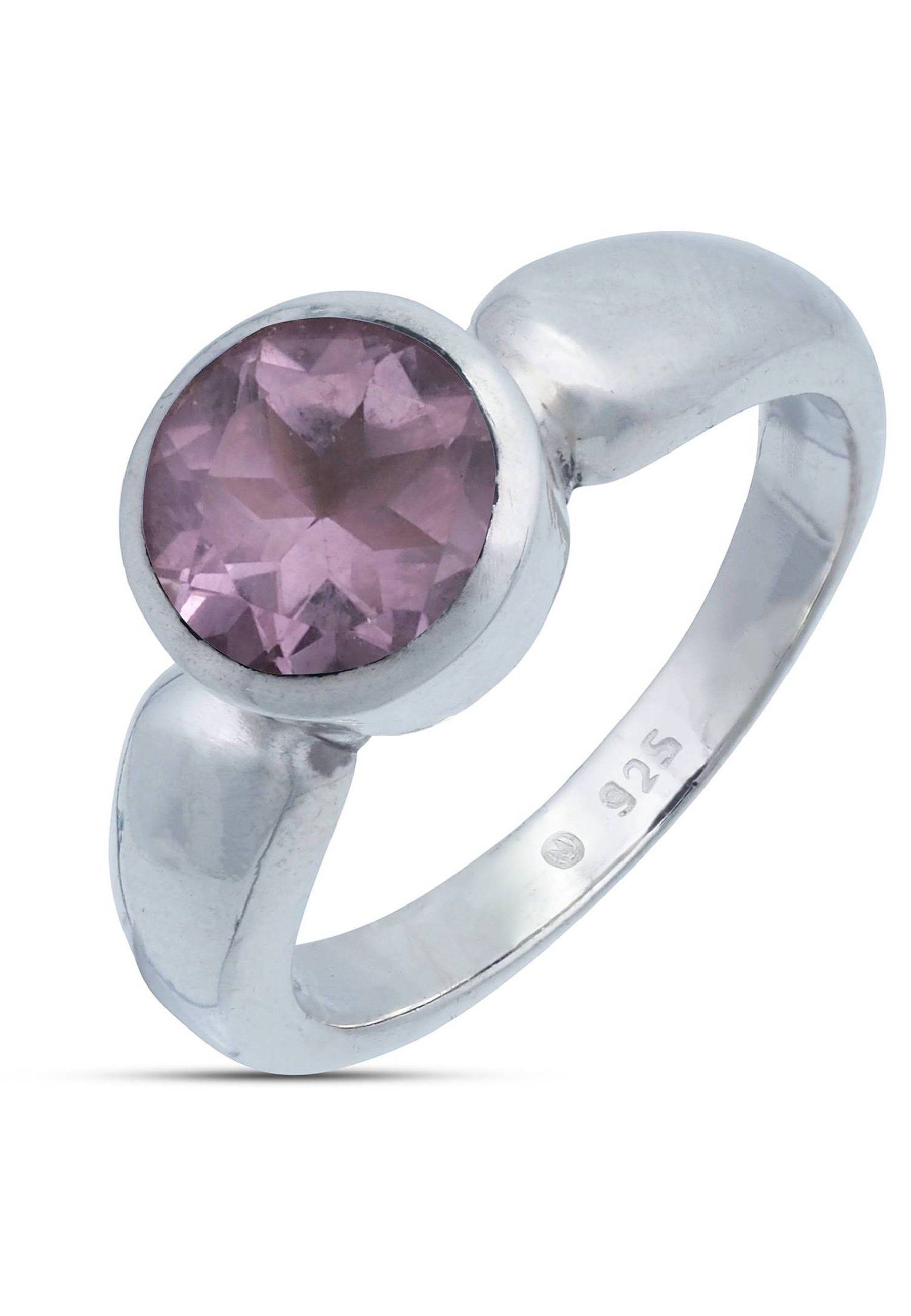 mantraroma Silberring 925er Silber mit facettiert Amethyst