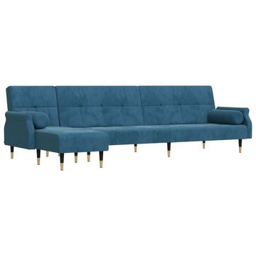 vidaXL Sofa Schlafsofa in L-Form Blau 271x140x70 cm Samt