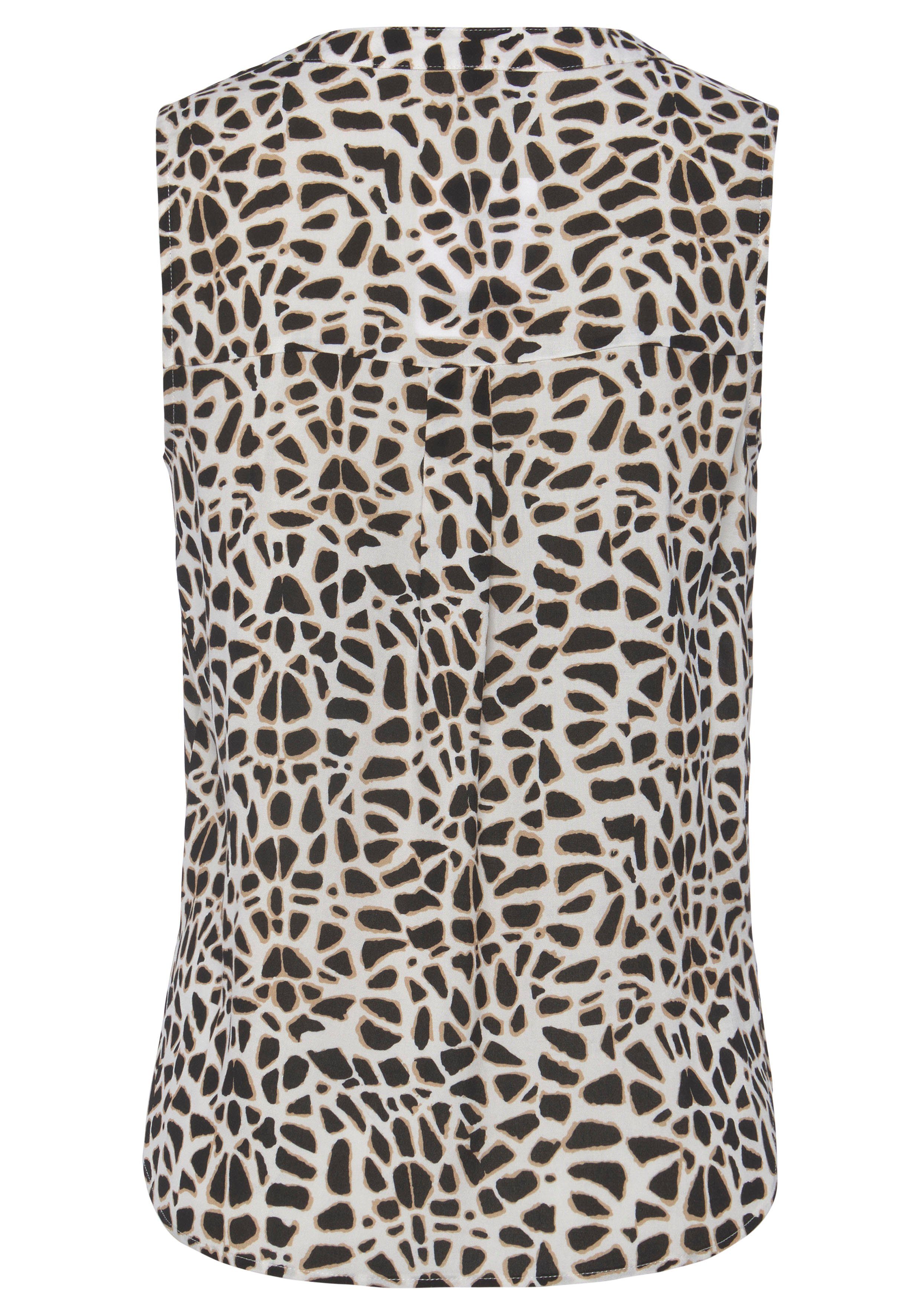 LASCANA Blusentop mit Animalprint und V-Ausschnitt, Blusenshirt, casual
