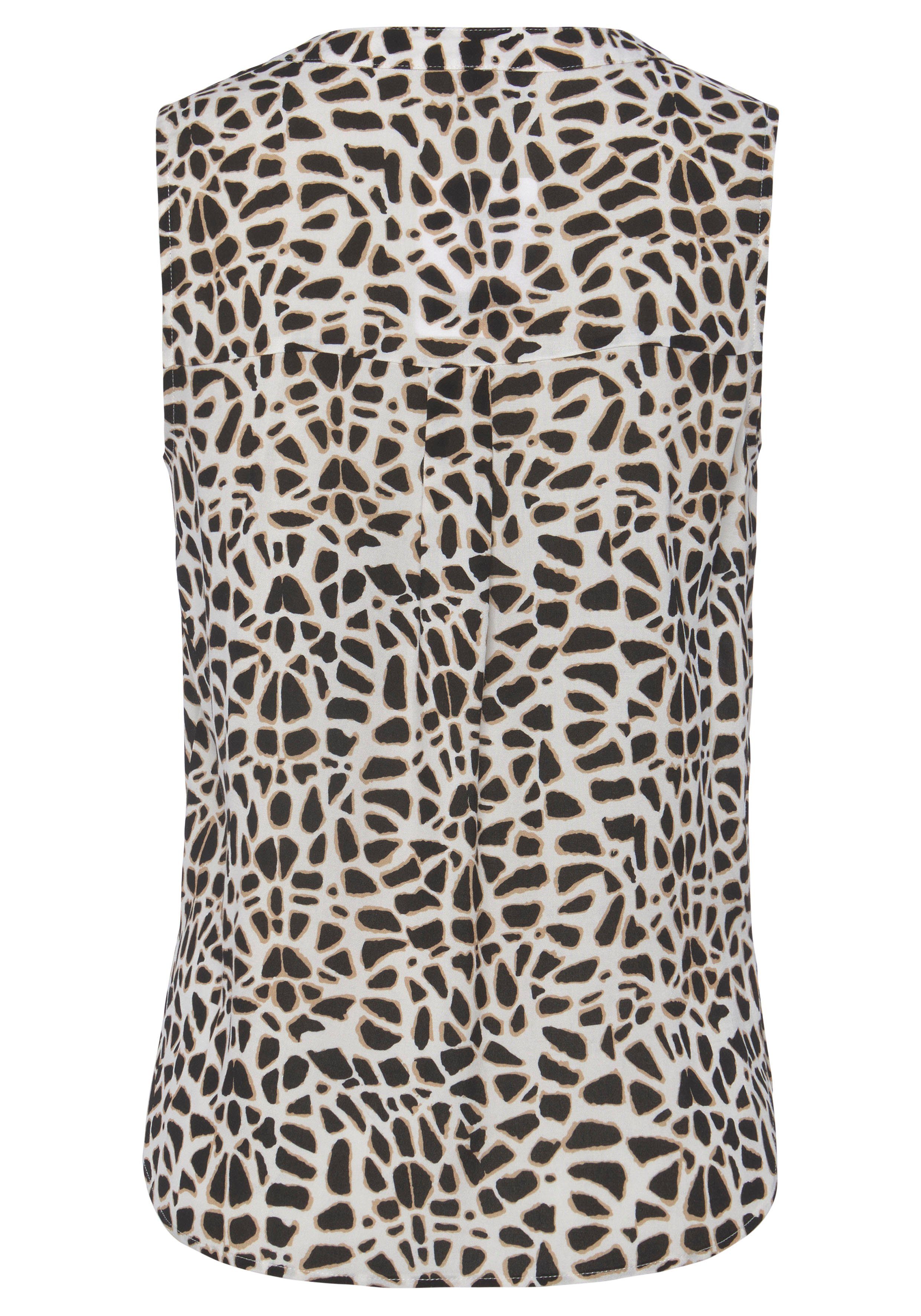 LASCANA Blusentop mit und V-Ausschnitt, casual Blusenshirt, Animalprint