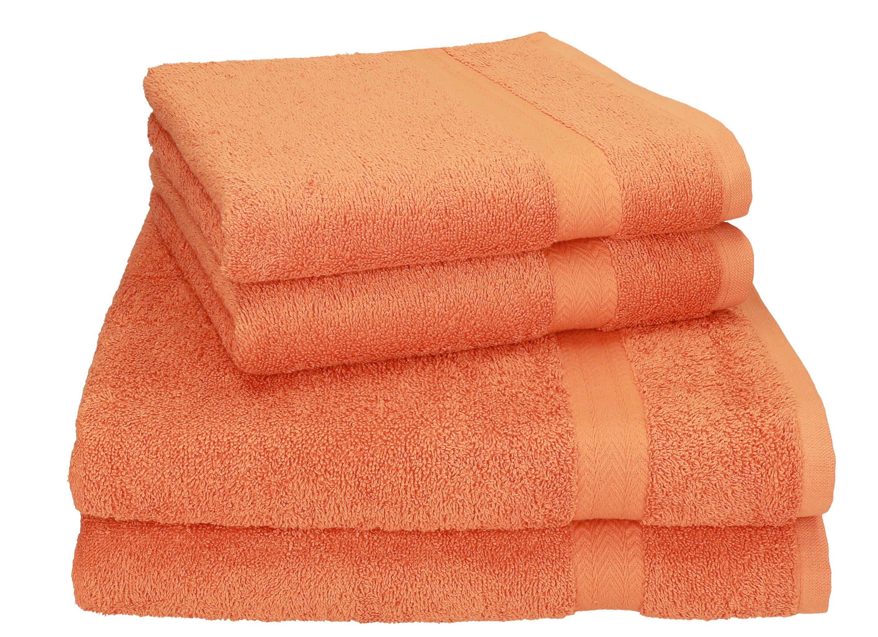 Betz Handtuch Set 4-tlg. PREMIUM 2 Handtücher und 2 Duschtücher, 100% Baumwolle, (4-tlg) orange