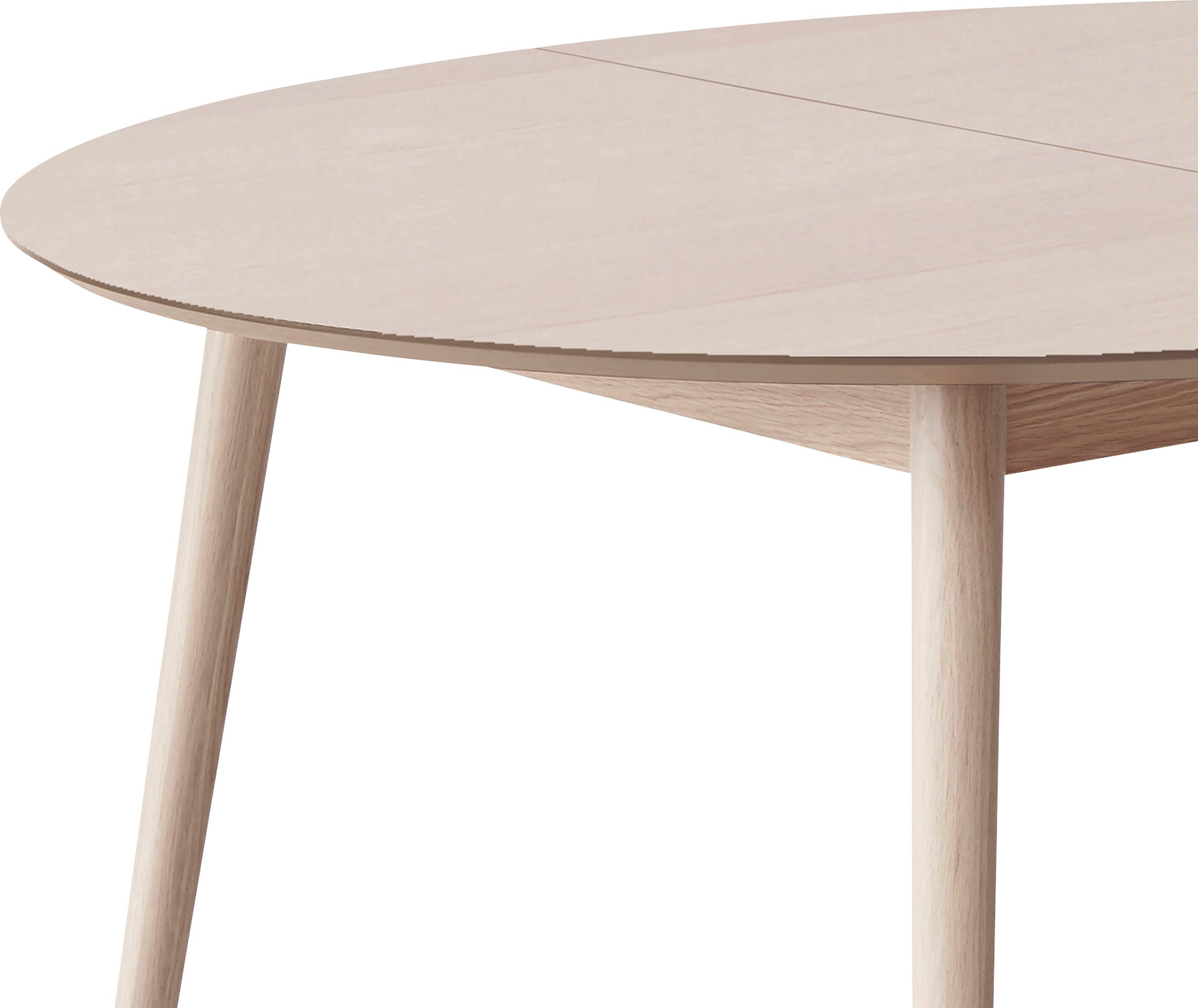 Tischplatte Hammel, Furniture by Ø135(231) Esstisch runde Hammel cm, aus MDF/Laminat, Meza Naturfarben Massivholzgestell