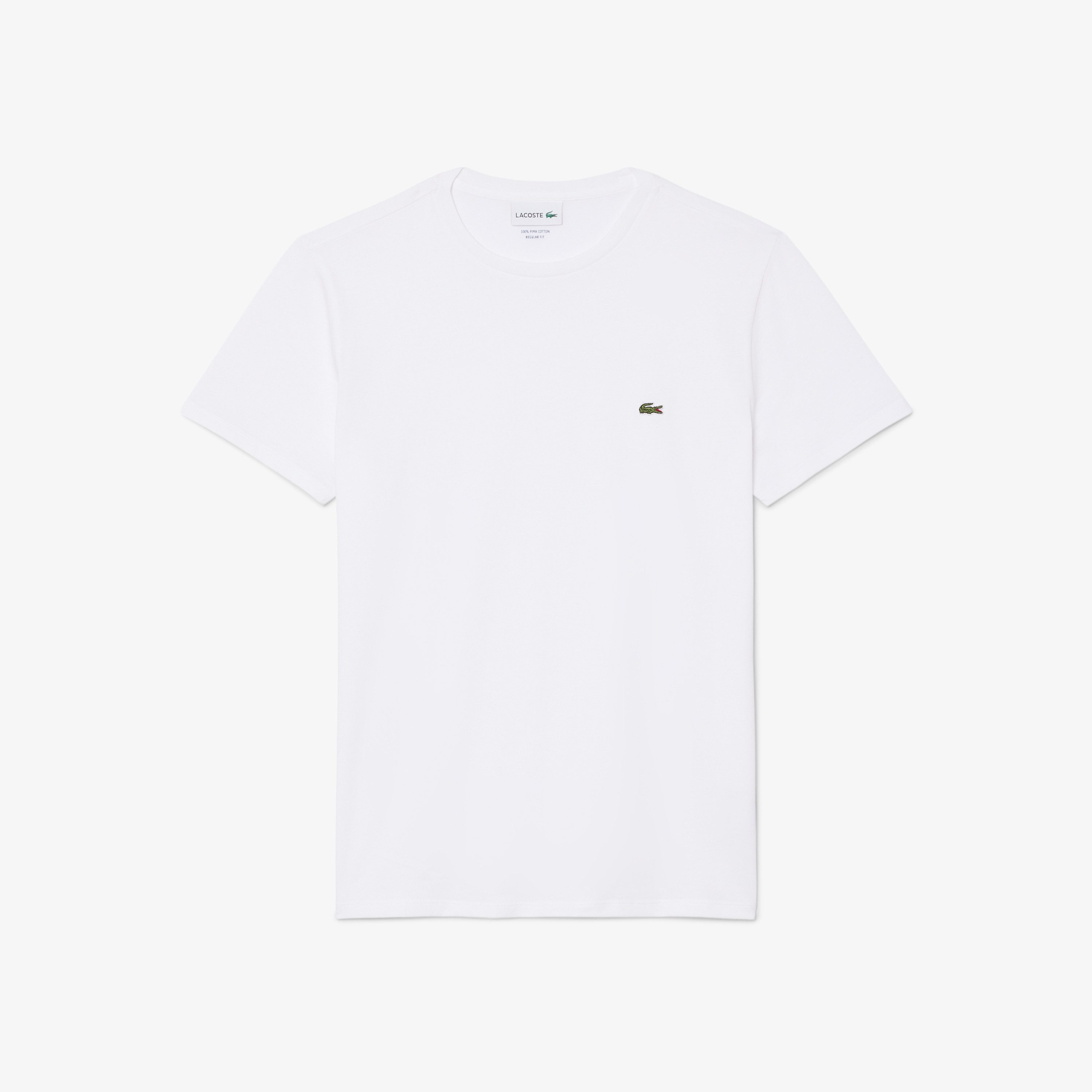 Lacoste T-Shirt Regular fit, reine Baumwolle, gesticktes Krokodil auf der Brust