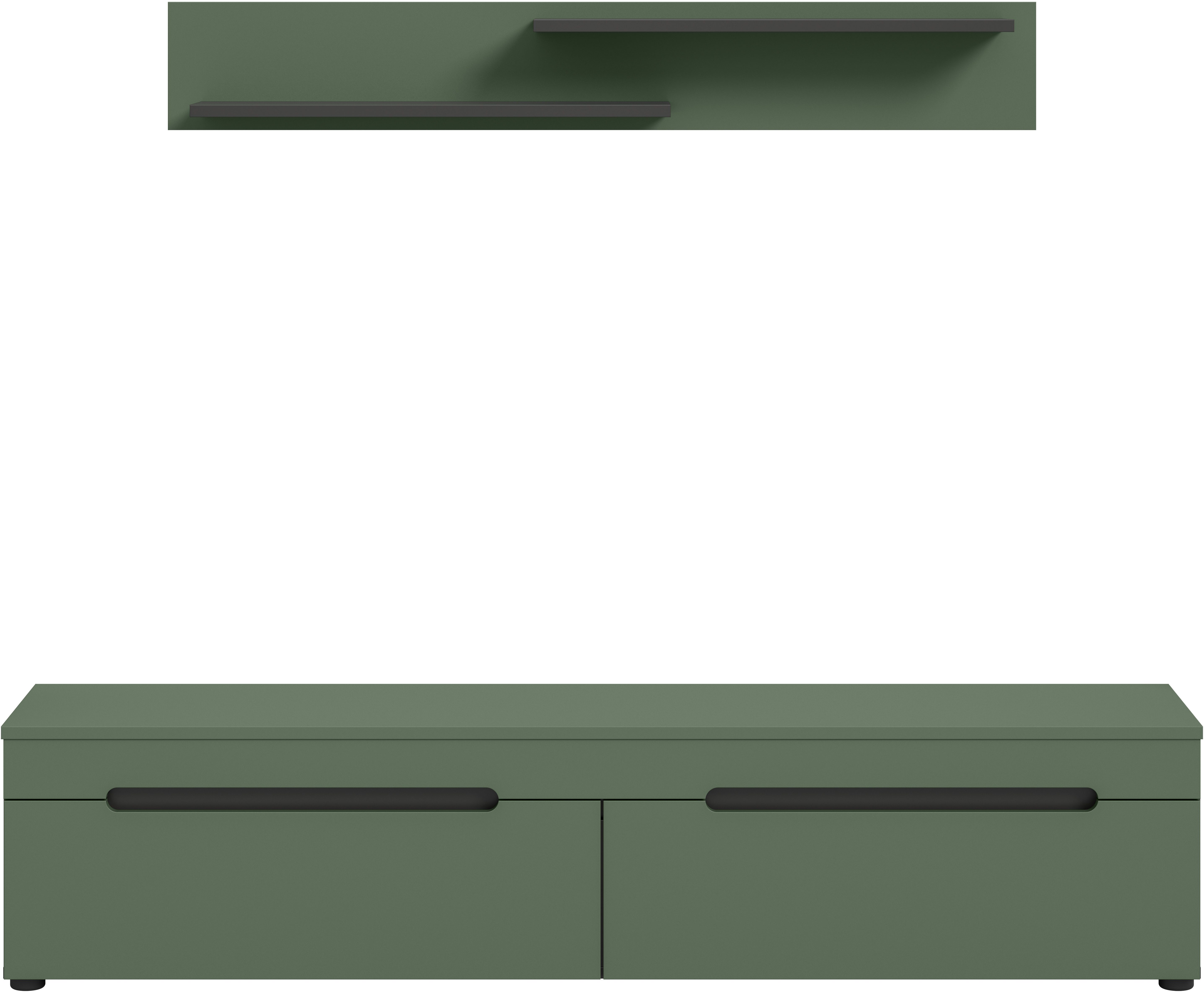 Home affaire Wohnwand REHAT, TOPSELLER!, 2-teilig, wahlweise stehend und hängend montierbar, (2-St., Set bestehend aus: Wandboard (13x19x8 cm) und Lowboard (170x38x33 cm), Kombination, Anbauwand, Set, Wohn-Set, Wohnzimmer-Set, Schrankwand