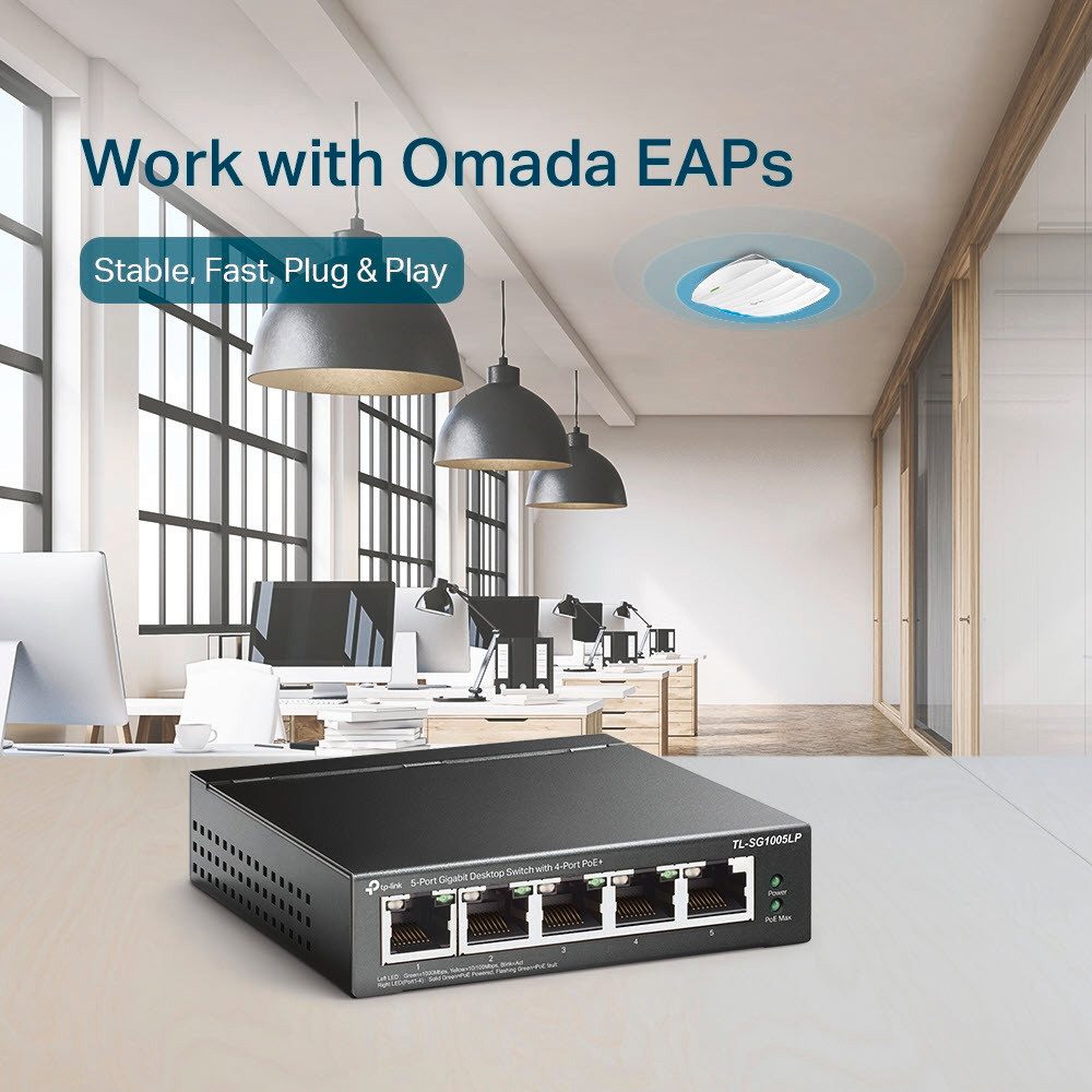 TL-SG1005LP 5-Port Gigabit (4x PoE) L2 Smart Switch Netzwerk-Switch
