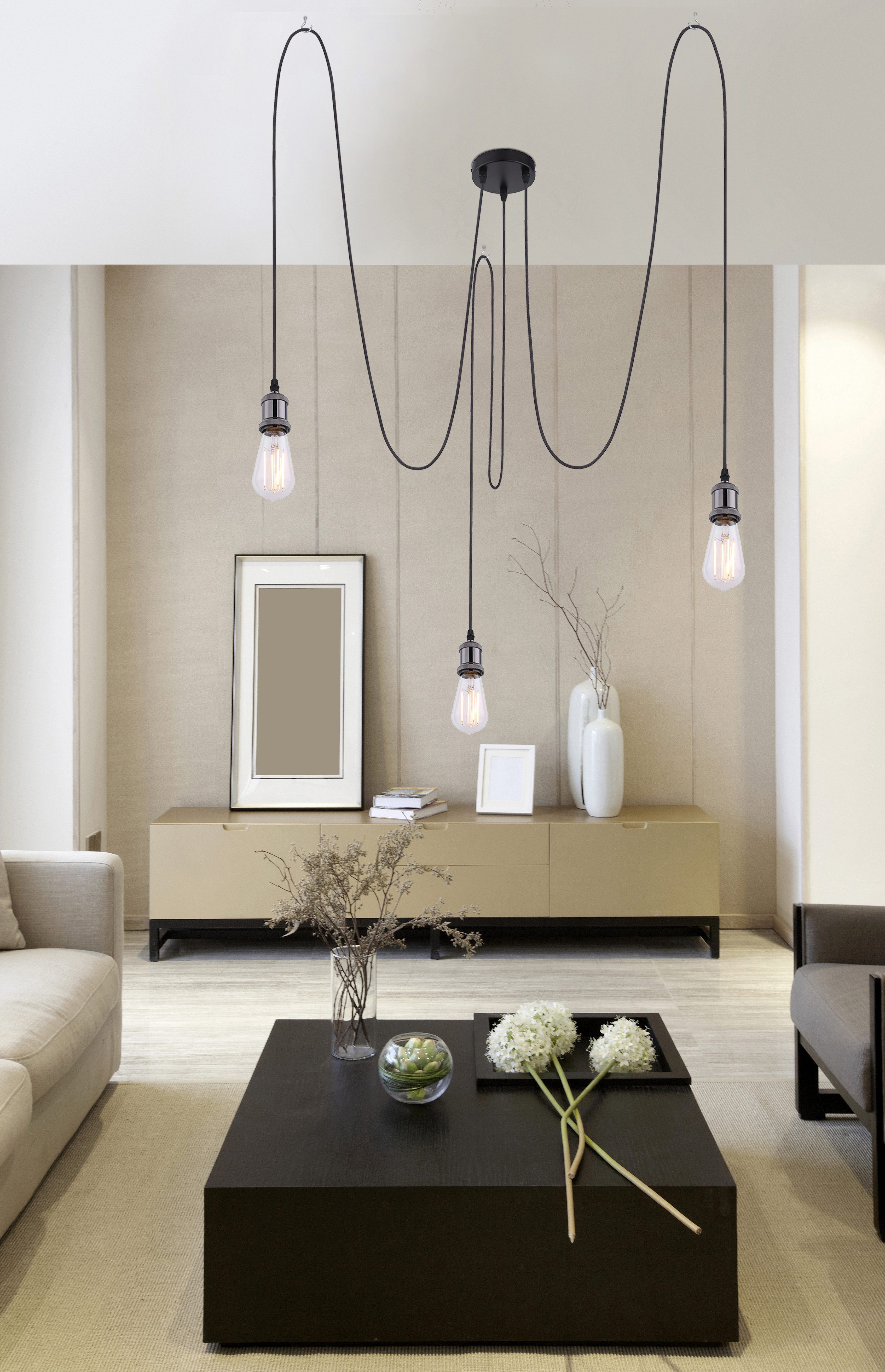 GLOBO LIGHTING Hängeleuchte OLIVER, ohne Leuchtmittel, Hängelampe/Pendelleuchte/Esszimmer/Wohnzimmer/Esstisch
