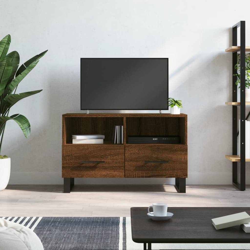 furnicato TV-Schrank Braun Eichen-Optik 80x36x50 cm Holzwerkstoff | TV-Schränke