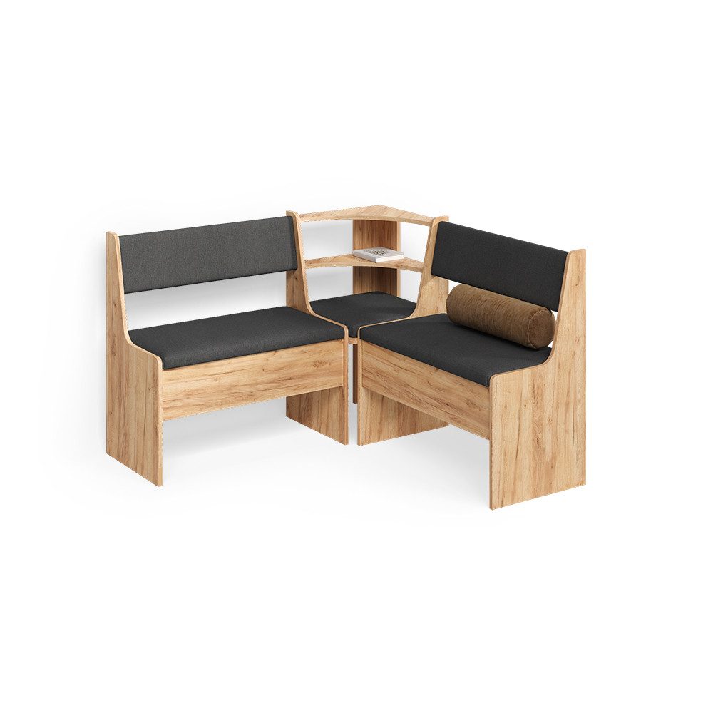 Livinity® Sitzbank Tiberio, Goldkraft Eiche, 120 x 120 cm (1-St)