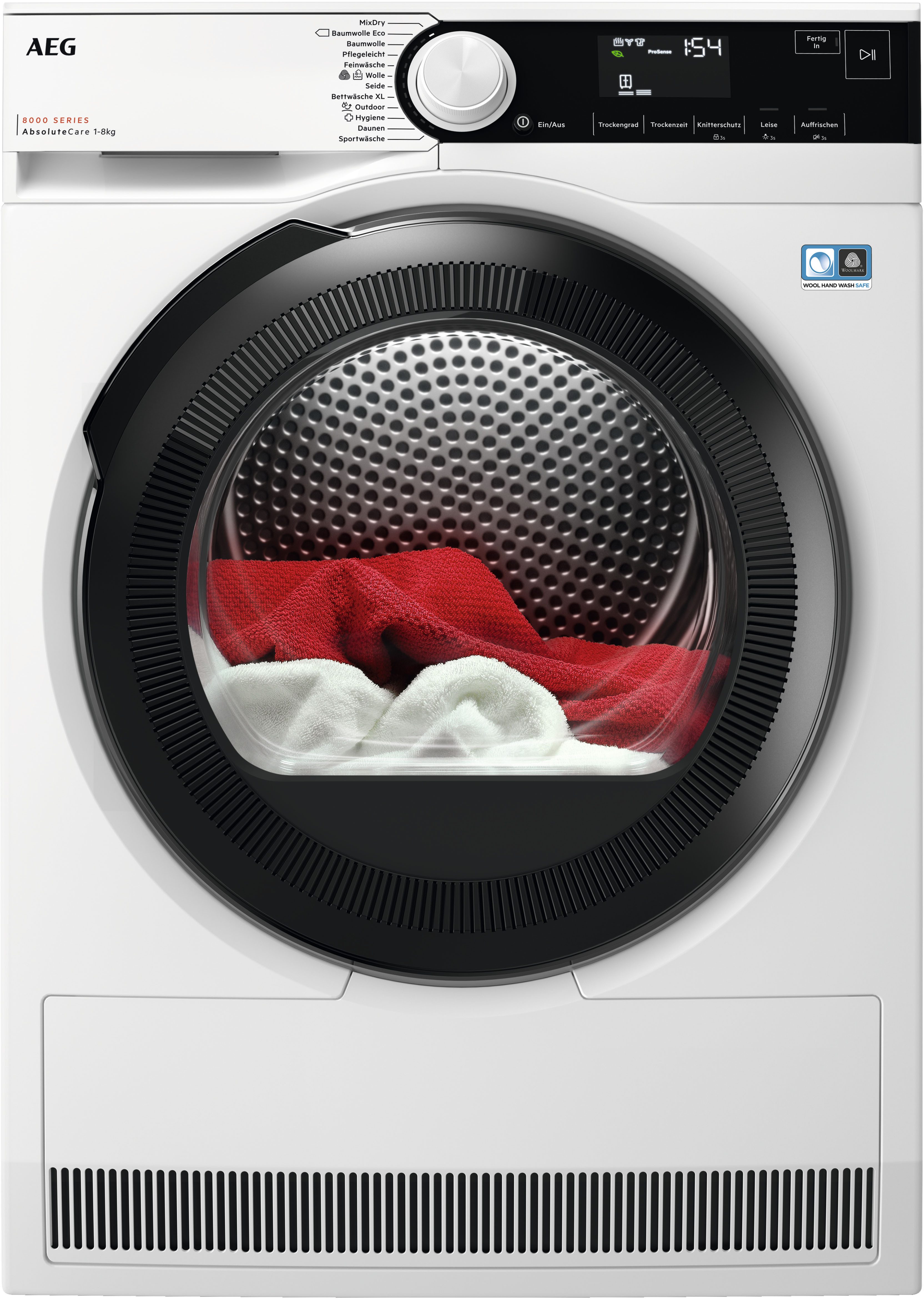 AEG Wärmepumpentrockner 8000 AbsoluteCare® TR8T70680, AbsoluteCare®: jetzt auch Wolle und Seide trocknen ohne Einlaufen