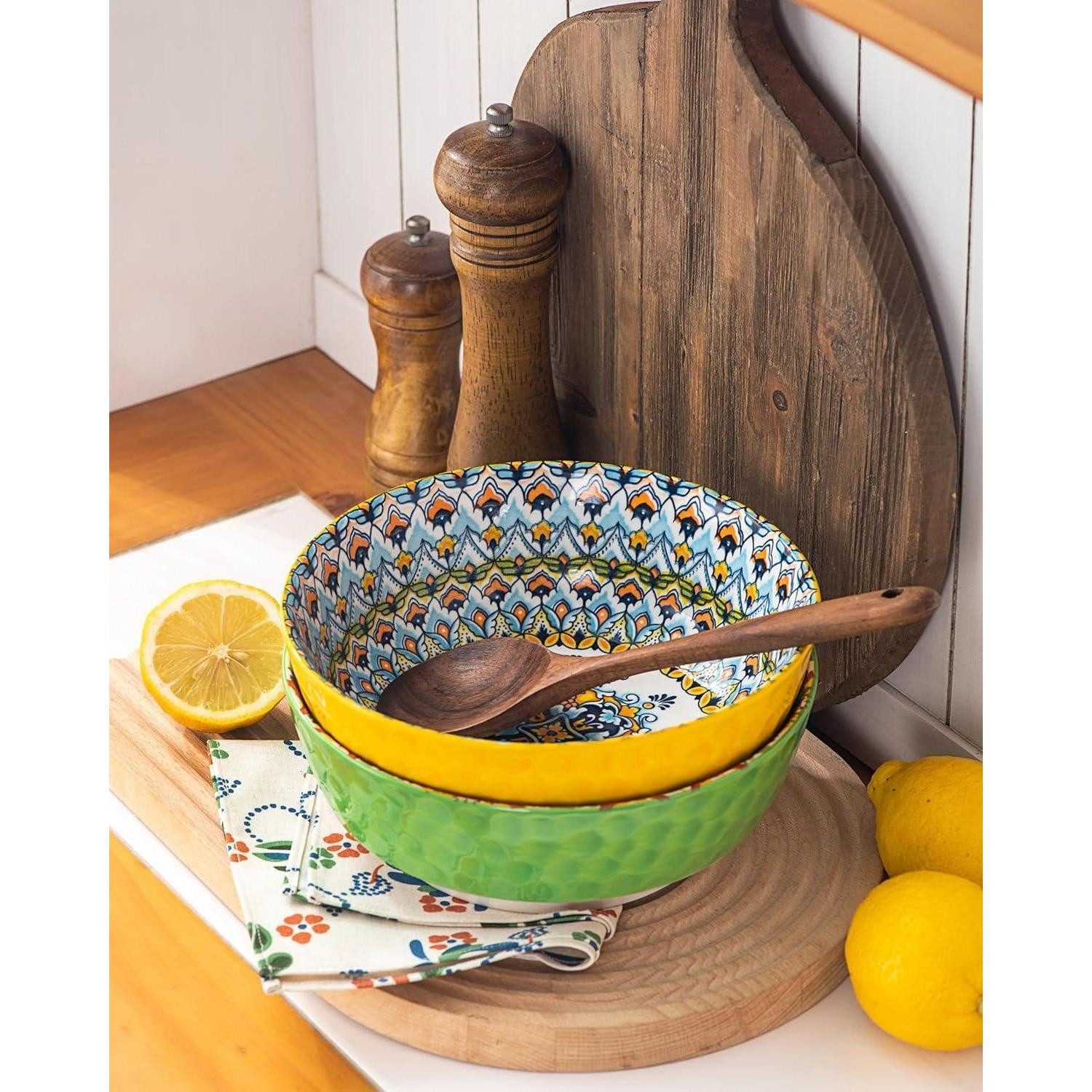 LuxusKollektion Servierschüssel Salatschüssel Porzellan 1440ml 2er Set Bohemia schüssel 1440ml a