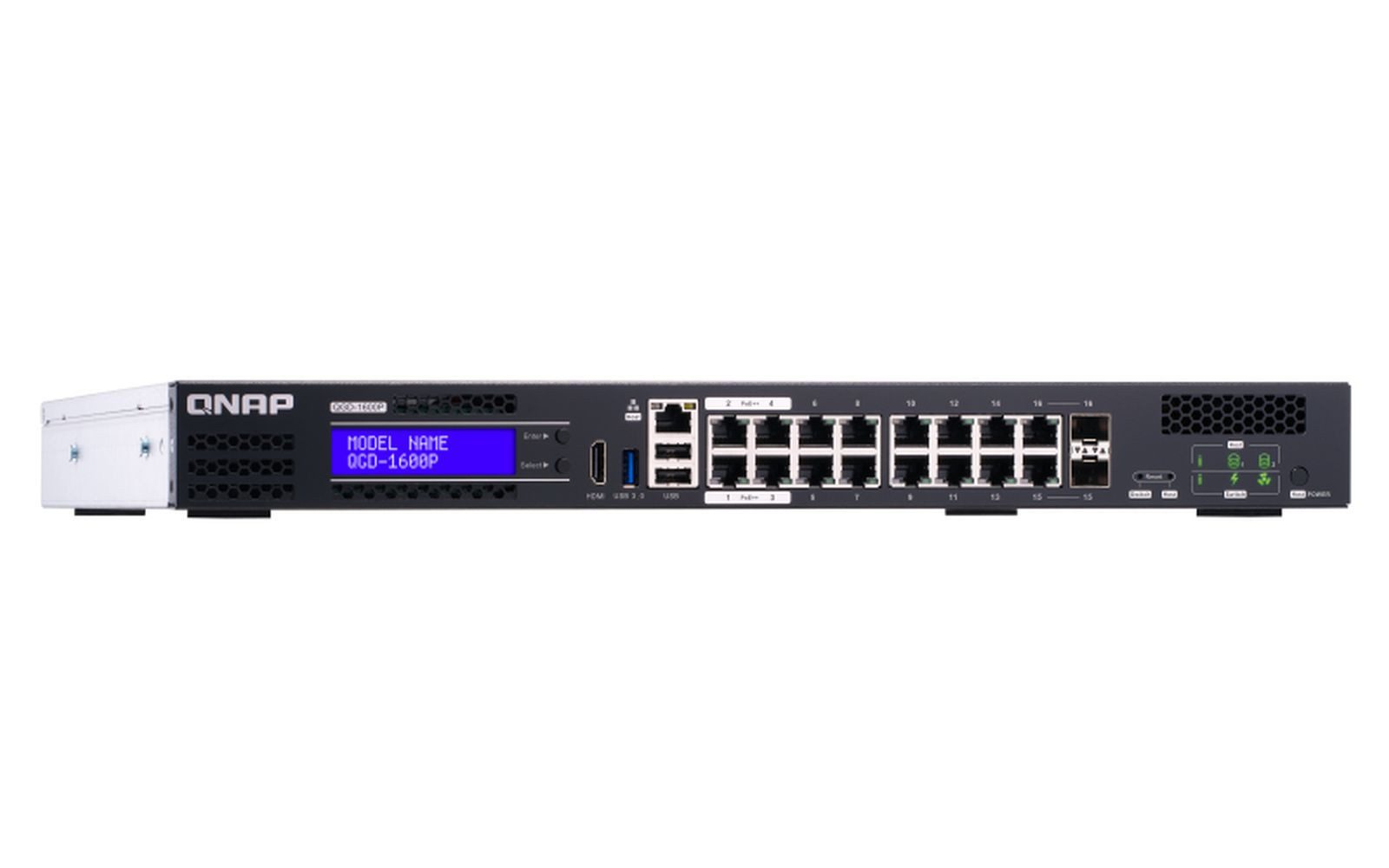 QNAP QGD-1600P - Switch - Smart - 4 x 10/100/1000 (PoE) Netzwerk-Switch
