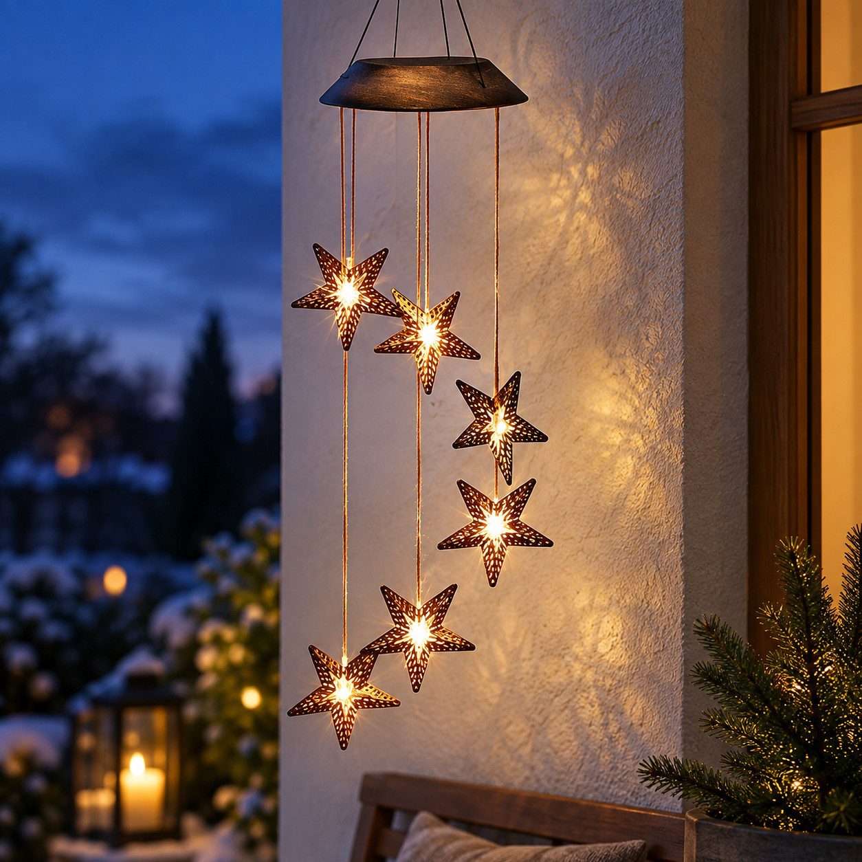 Weltbild LED Dekolicht LED-Hängedeko Sternentanz 50 cm Weihnachtsdeko Hängedekoration Stern, LED Beleuchtung Weihnachtsbeleuchtung Fensterdeko Wanddeko Tischdeko