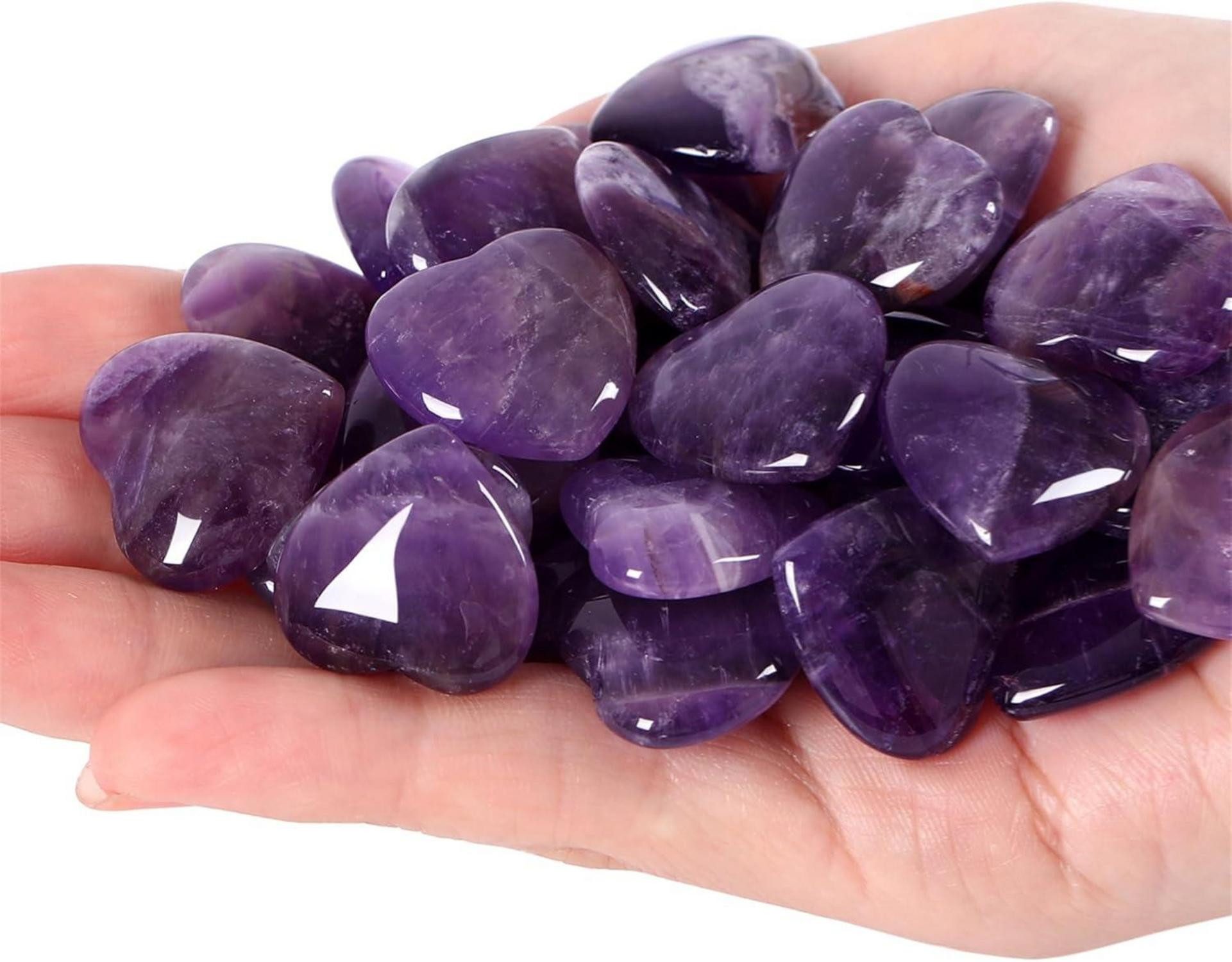 Edelstein Amethyst Herz Stein Natürliche Heilkristalle 20mm 20 Stück