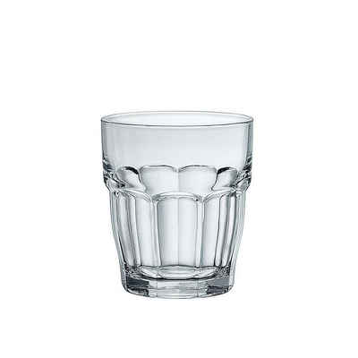 Bormioli Rocco Tumbler-Glas Rock Bar, Glas gehärtet, Tumbler Trinkglas stapelbar 270ml Glas gehärtet transparent 6 Stück