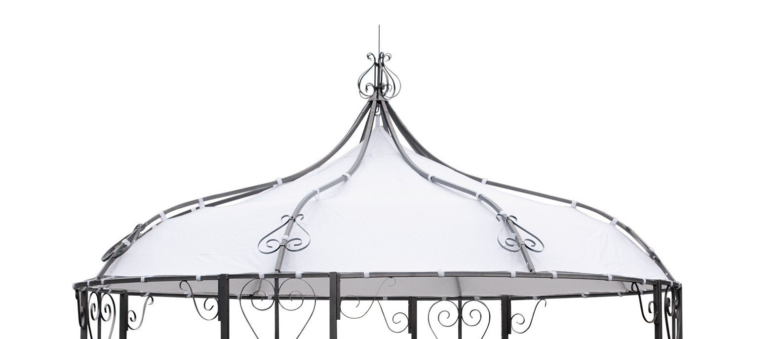 DEGAMO Pavillon-Ersatzdach BURMA, rund 300cm, Polyester PVC-beschichtet weiß, wasserdicht