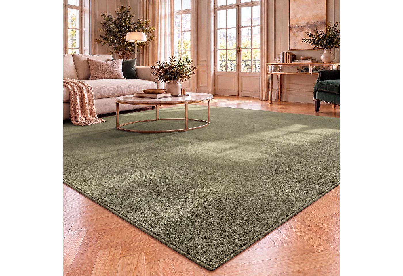 Vimoda Teppich Cozy Kurzflor Teppich – Angenehm warm & weich, waschbar & rutschfest, Rechteck, Höhe: 10 mm, Fellteppich Uni, Wohnzimmer, Schlafzimmer, kinderzimmer