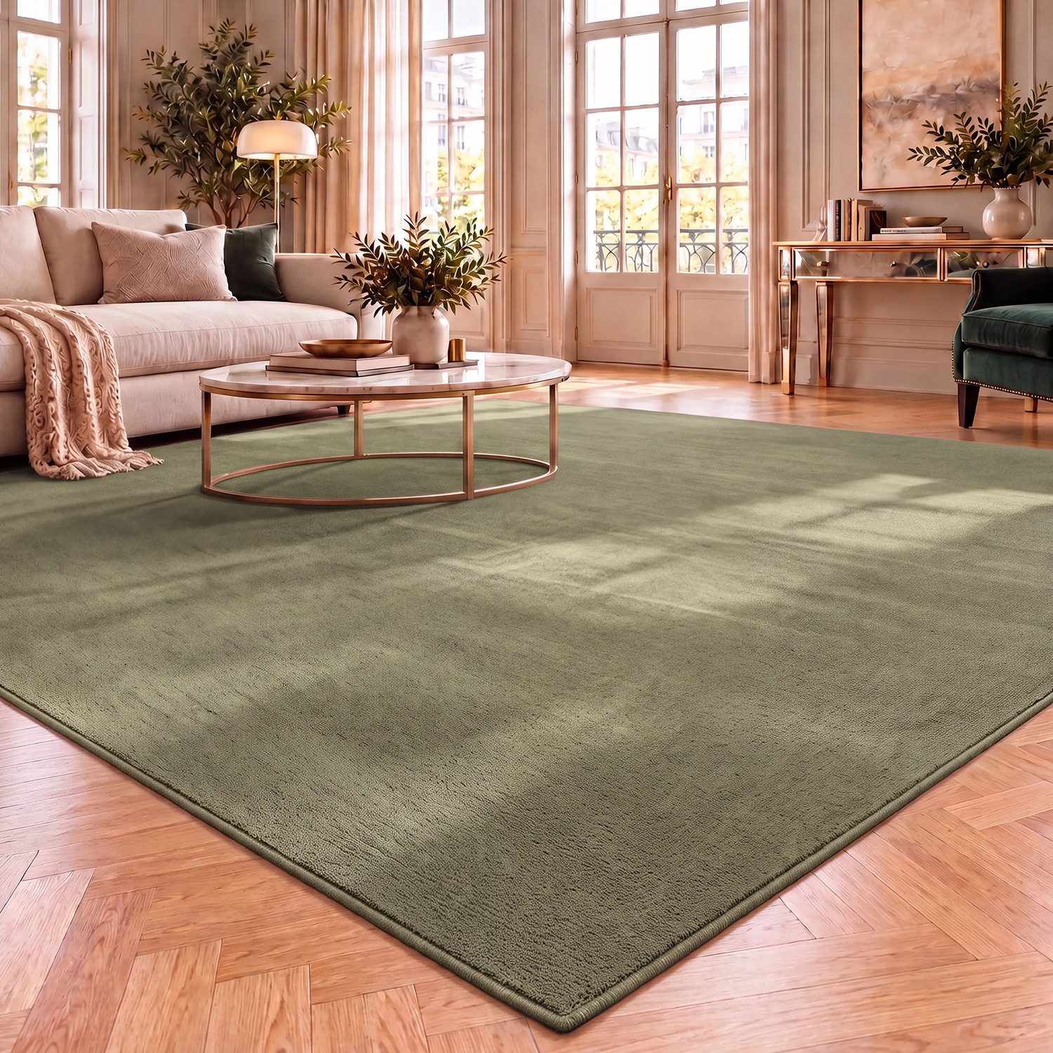 Vimoda Teppich Cozy Kurzflor Teppich – Angenehm warm & weich, waschbar & rutschfest, Rechteck, Höhe: 10 mm, Fellteppich Uni, Wohnzimmer, Schlafzimmer, kinderzimmer