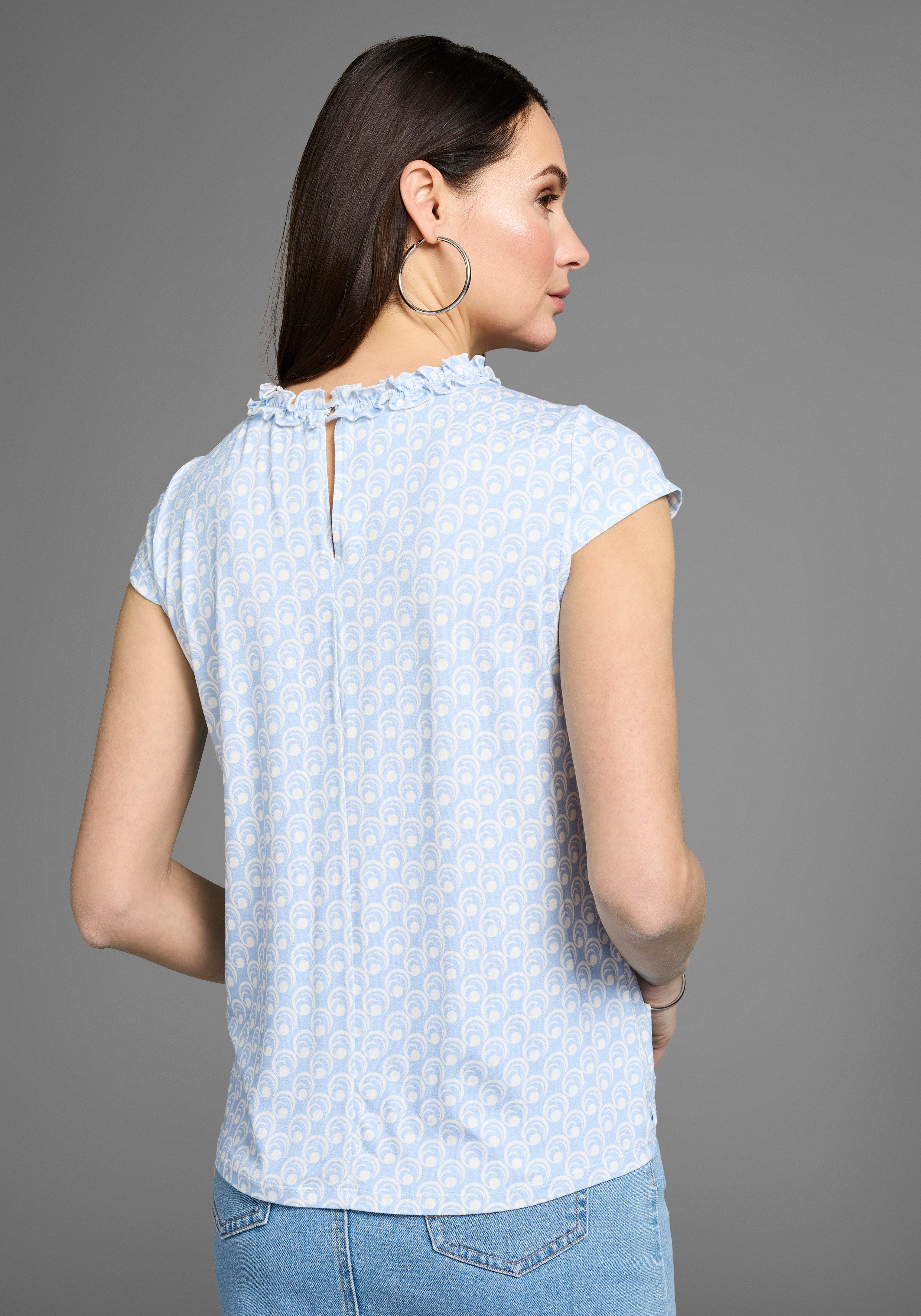HECHTER PARIS Print-Shirt mit femininem Ausschnittdetail günstig online kaufen