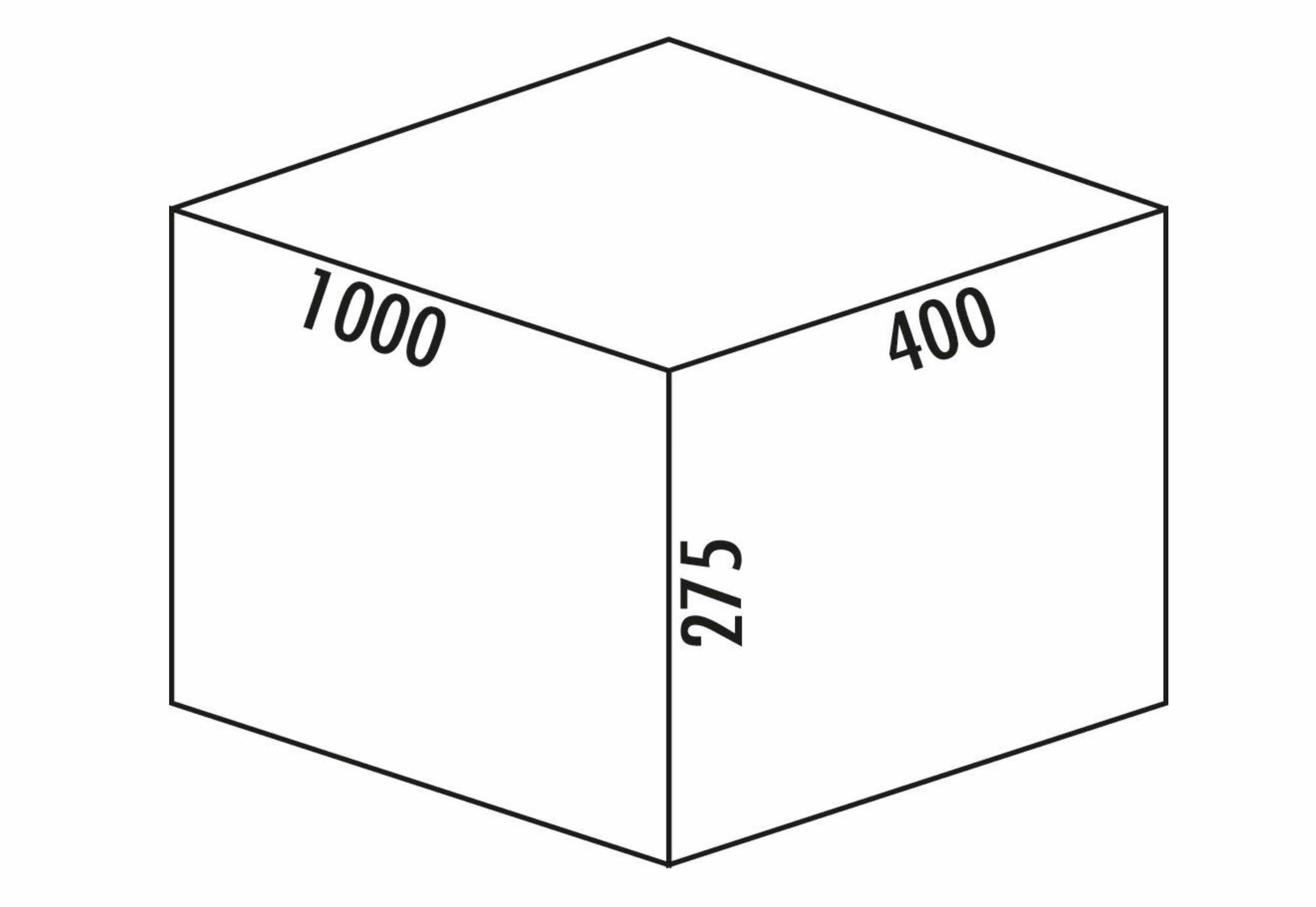 Naber Einbaumülleimer NABER Cox® Box 275 S/1000-4. Hellgrau, für Auszugstechnik 100 cm