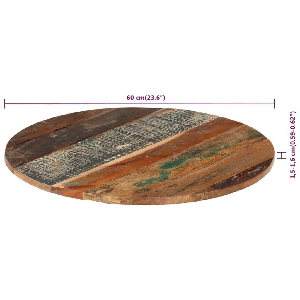 furnicato Tischplatte Rund 15-16 Altholz Massiv St) mm 60 (1 cm