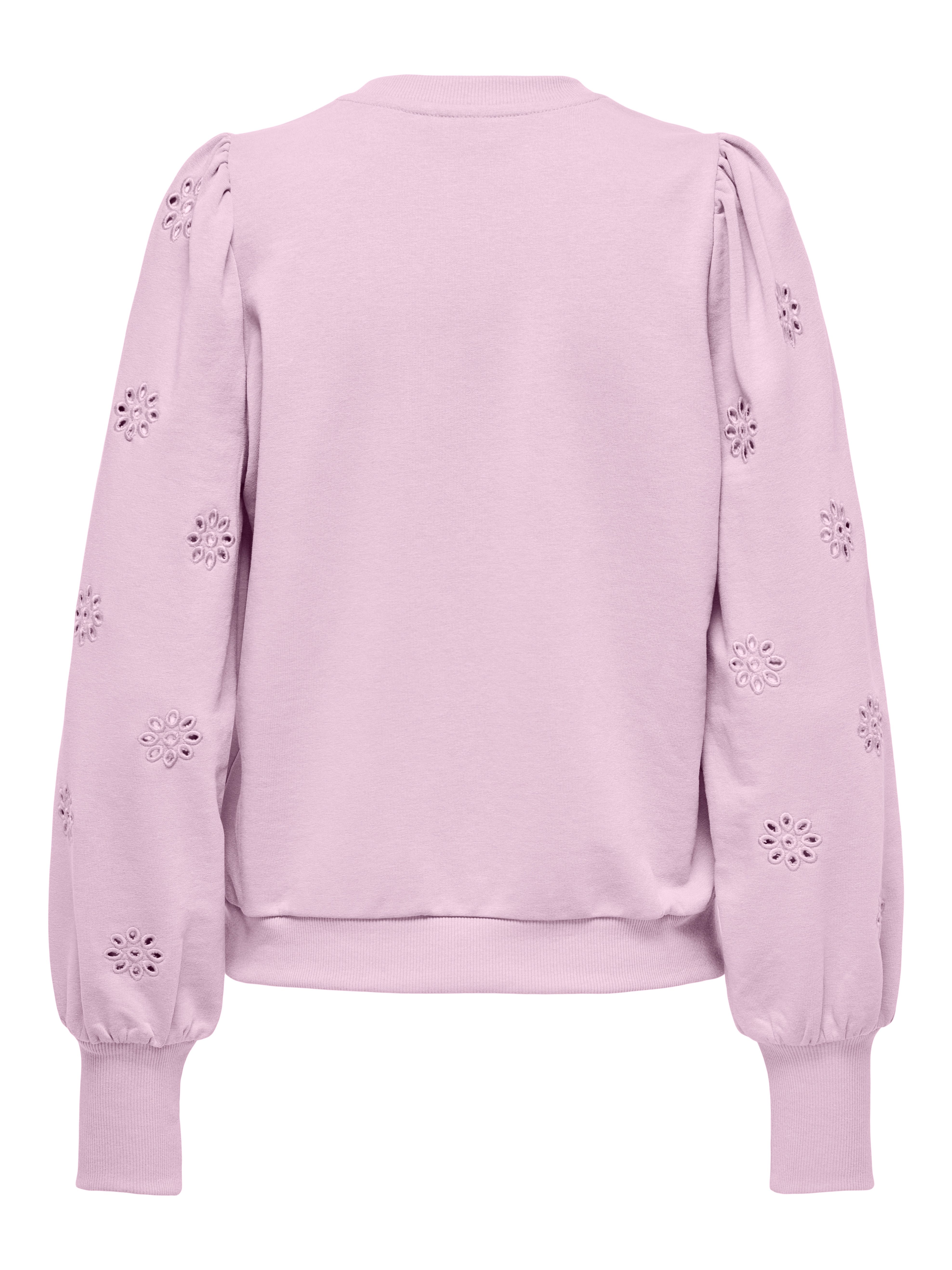 ONLY Sweatshirt ONLFEMME L/S PUFF EMBROIDERY UB SWT mit Puffärmeln mit wunderschöner Lochstickerei