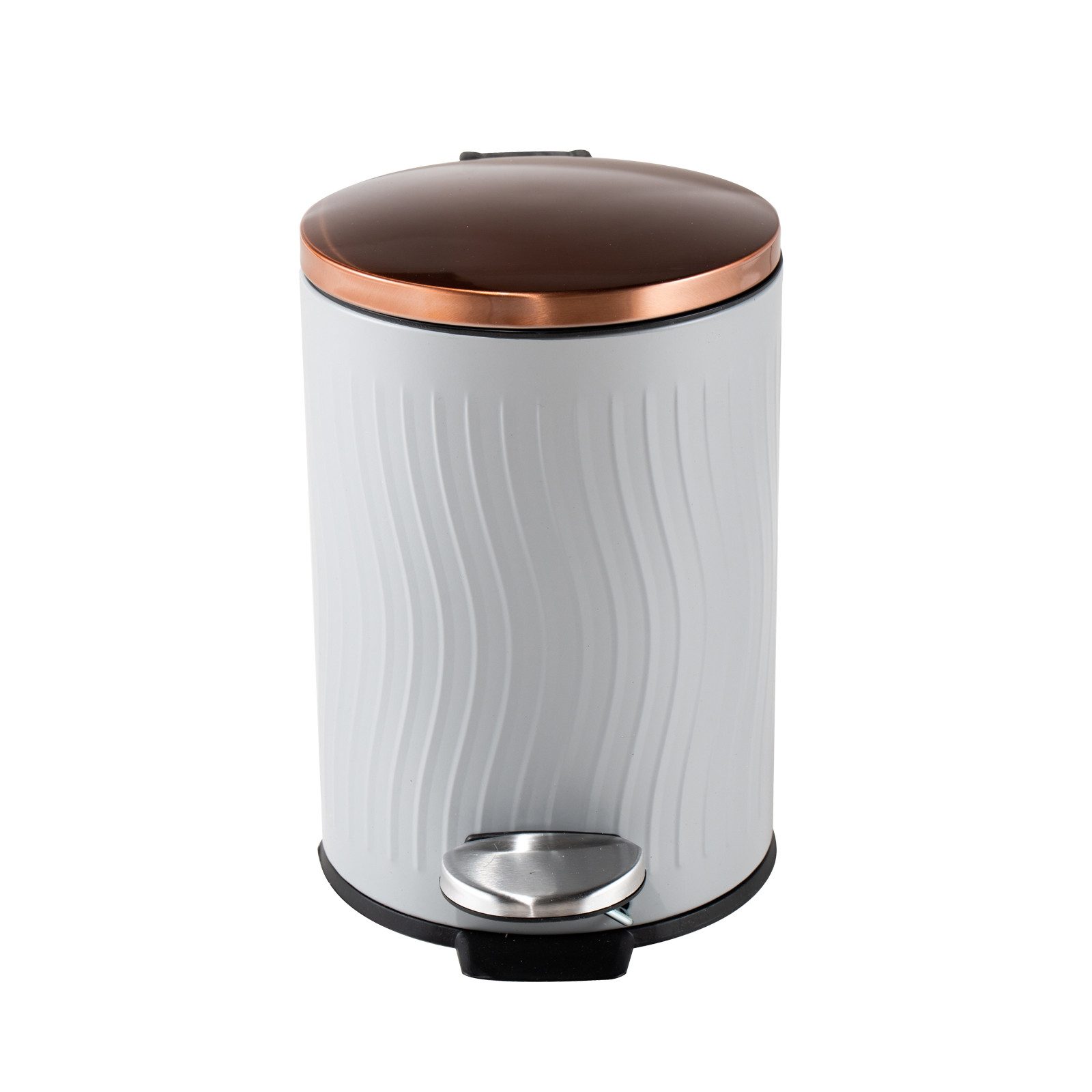 HTI-Living Mülleimer Abfalleimer 5 Liter Grau/Kupfer Jannik, Mülleimer mit Soft-Close-Deckel