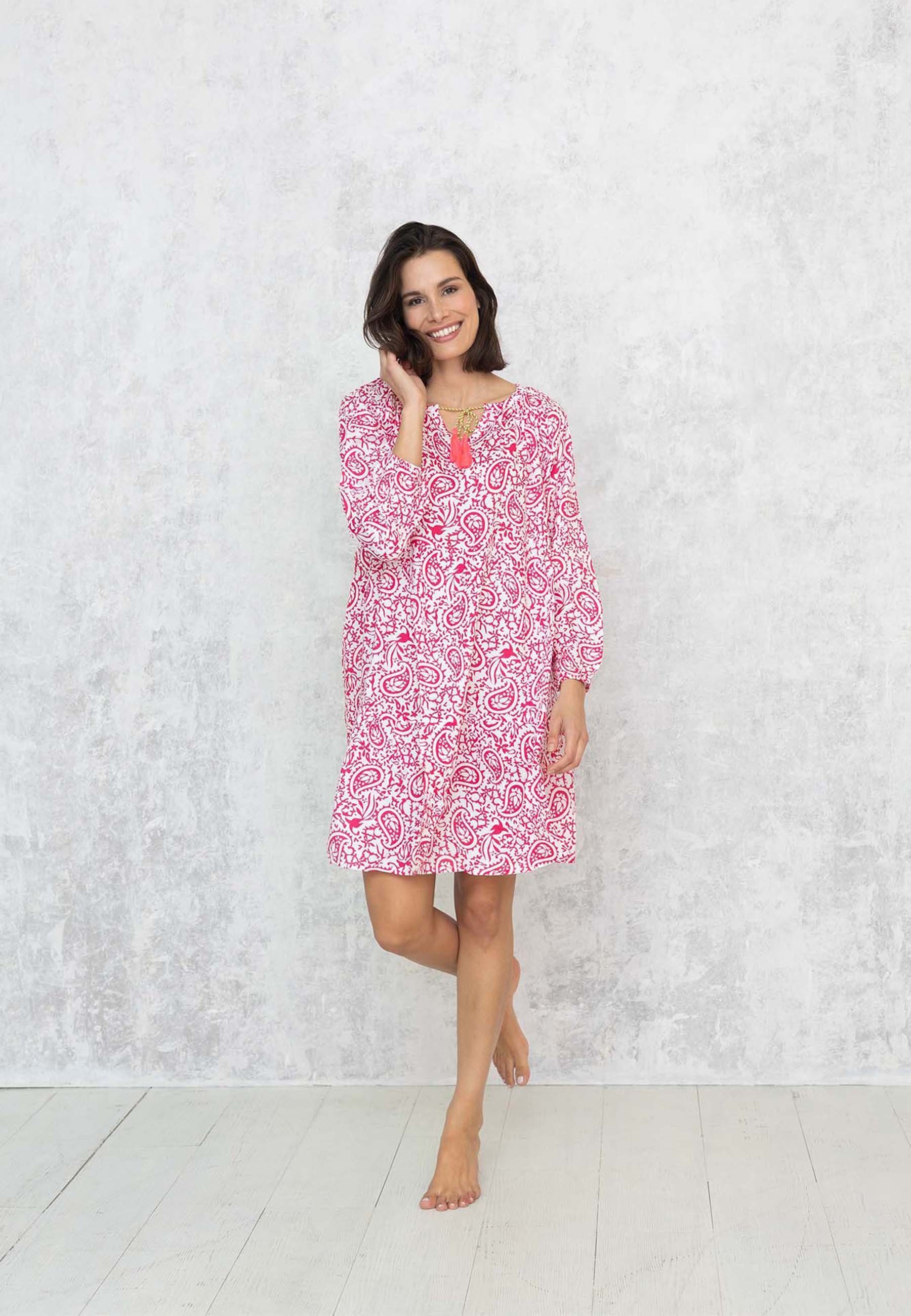 Zwillingsherz Sommerkleid Luna mit Volant PINK