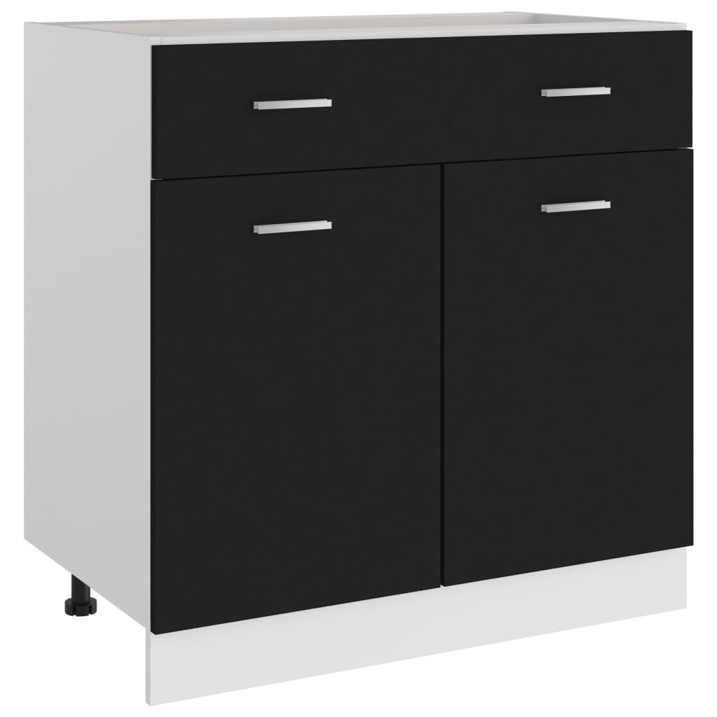 DOTMALL Auszugsunterschrank Schubunterschrank Schwarz 80x46x81,5 cm günstig online kaufen