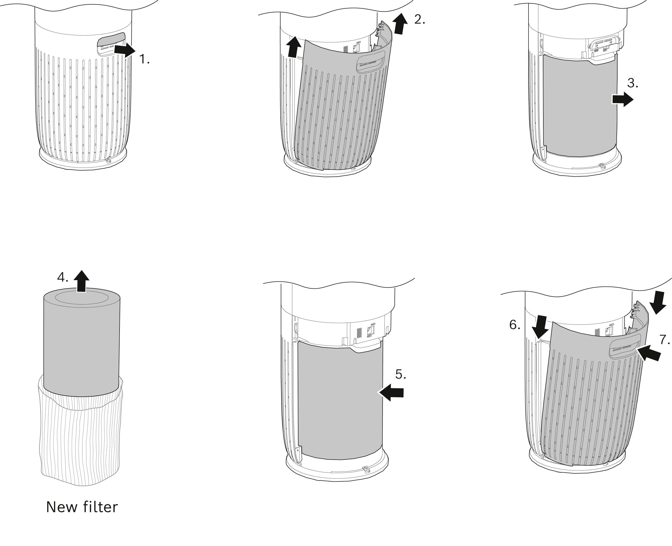 BOSCH Kombifilter 4-in-1 HEPA Filter mit Hocheffizienter Aktivkohle- und Bakterienfilter, Zubehör für Luftreiniger Air 6000 und Air 6000i