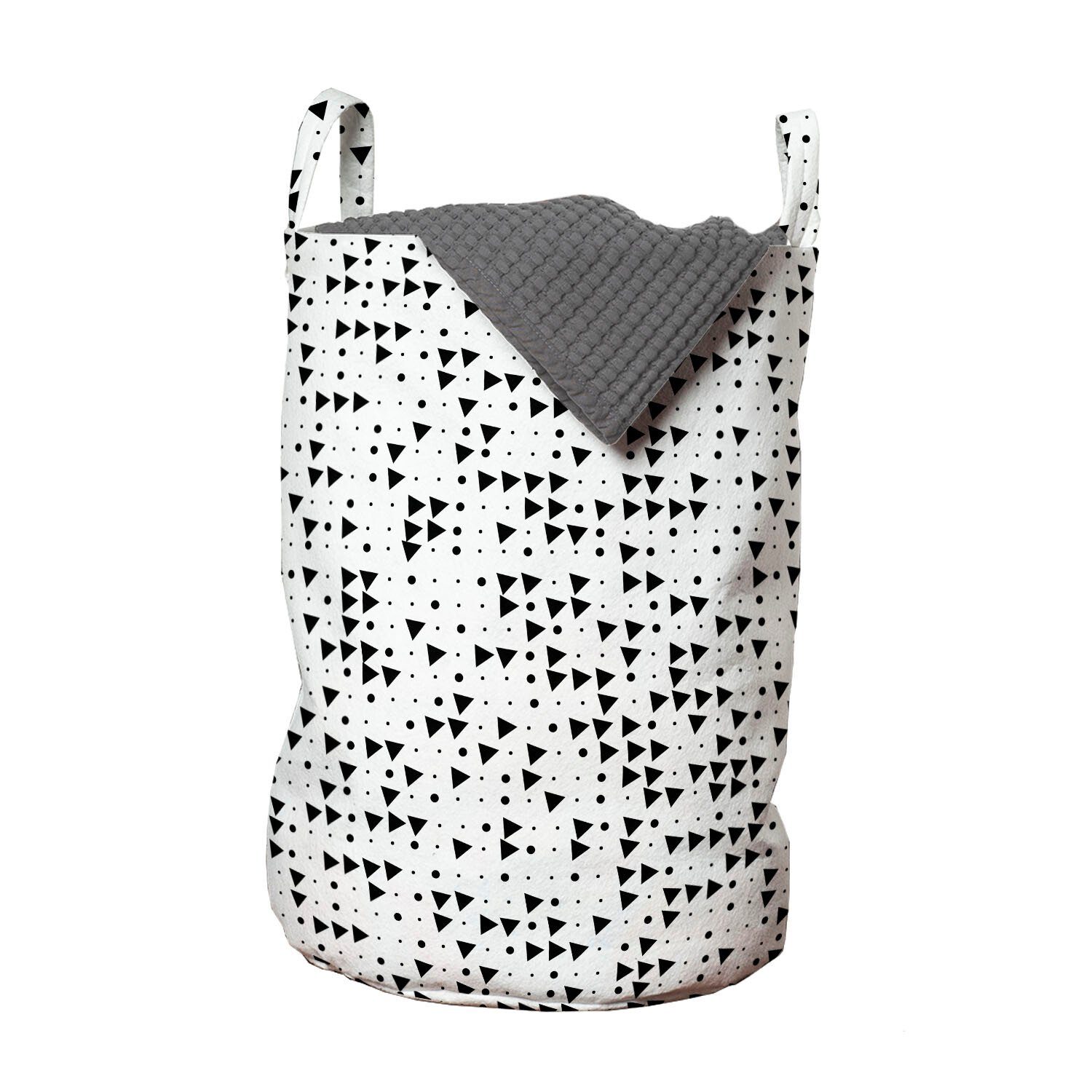 Abakuhaus Wäschesäckchen Wäschekorb mit Griffen Kordelzugverschluss für Waschsalons, Minimalistisch Dreiecks- und punktierte