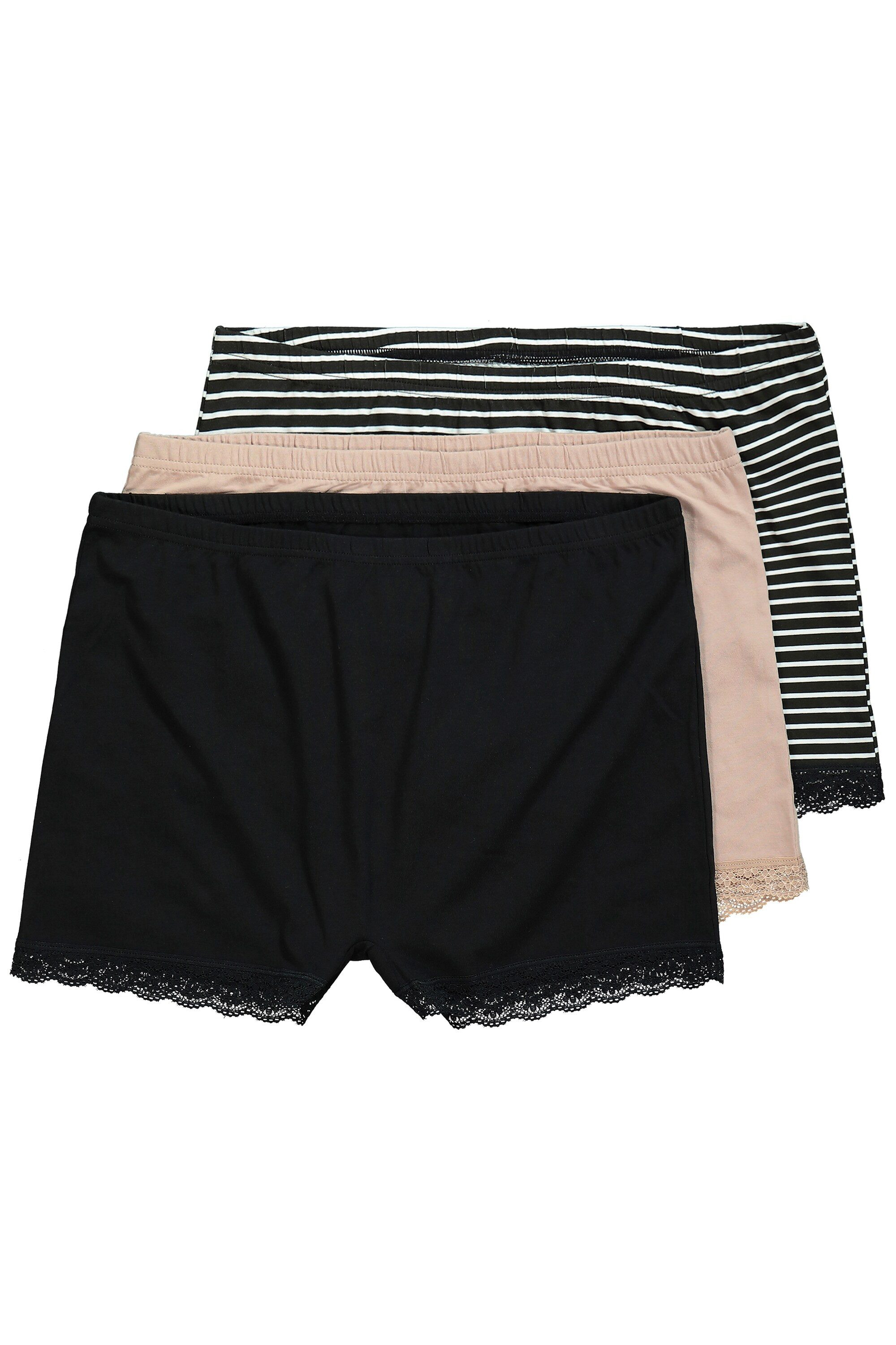 Panty Pantys 3er-Pack Ringel/einfarbig Spitze