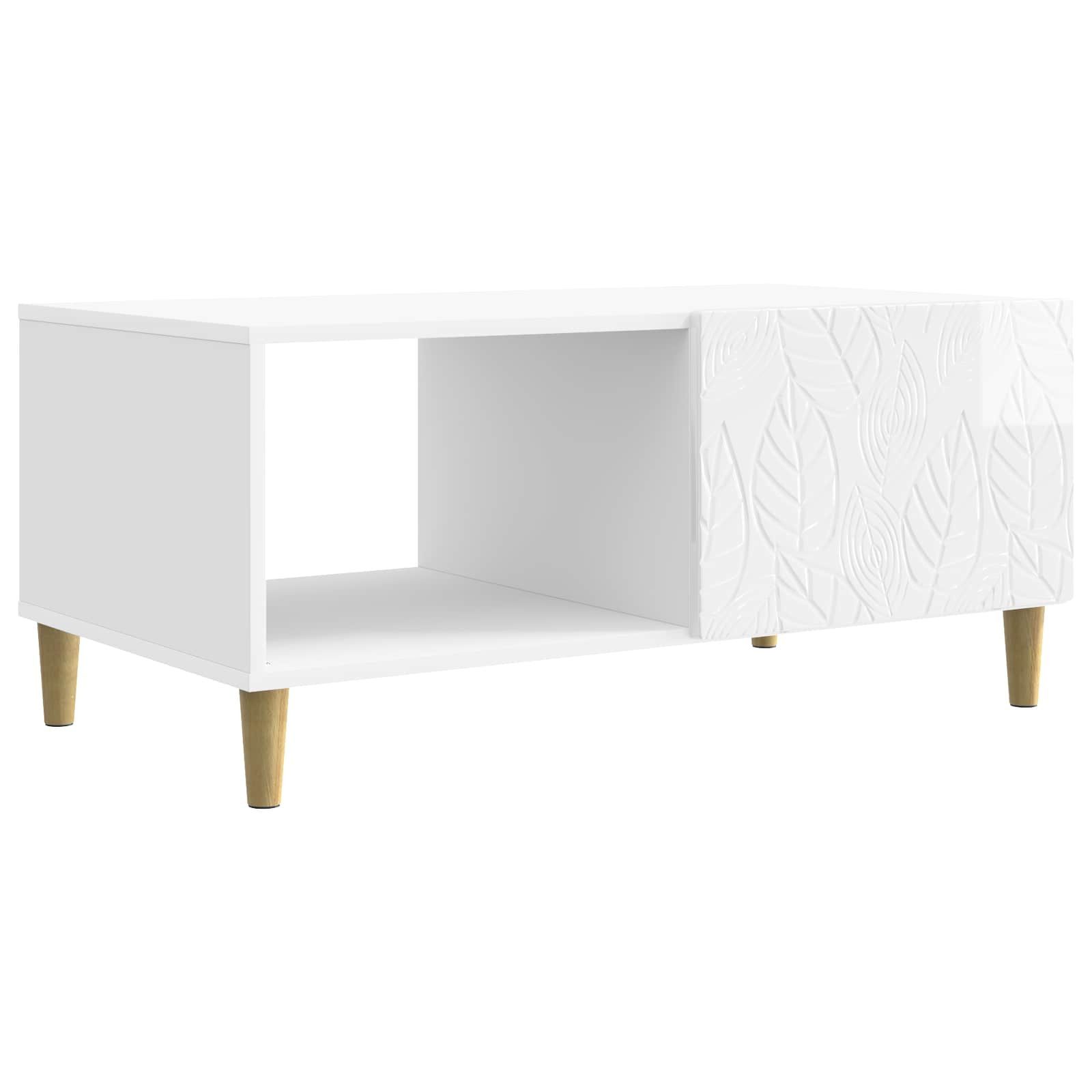 vidaXL Couchtisch Couchtisch Hochglanz Weiß 90 x 50 x 40 cm Holzwerkstoff (1-St)