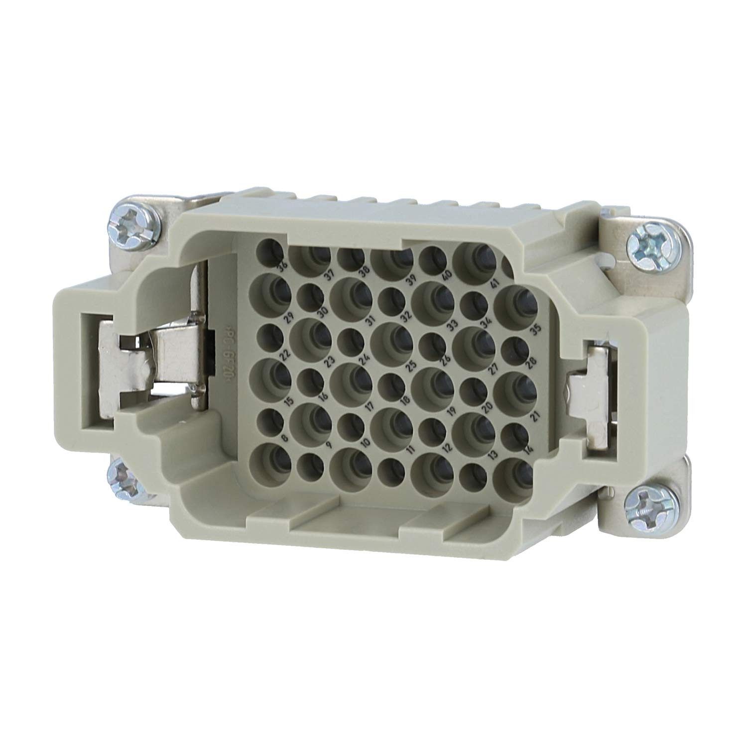 Harting DIN-Stecker Titel:Han 42DD Stifteinsatz (M) Crimpanschluss, 42-polig+PE 250V, 10A, Keine Verpackungseinheiten, Kein Mindestauftragswert