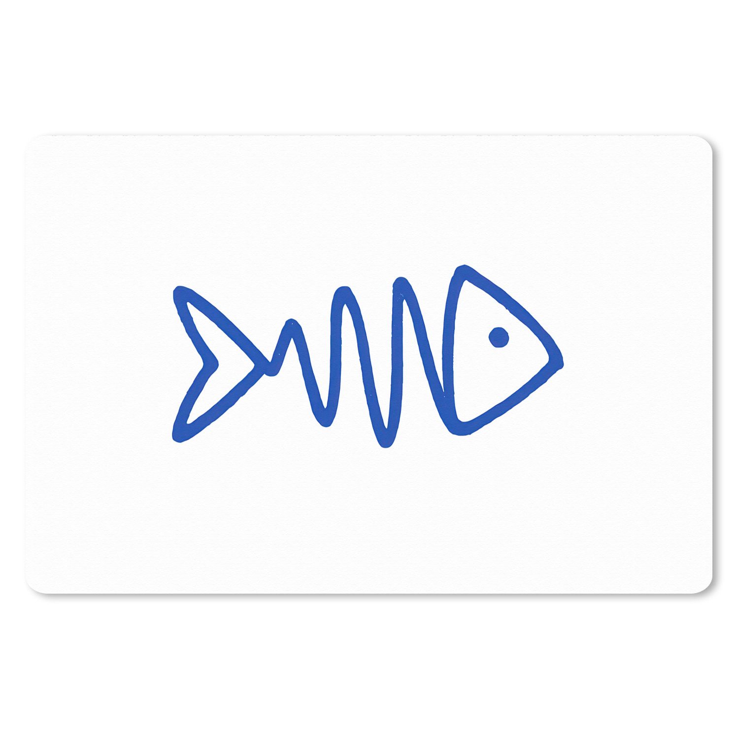 MuchoWow Mauspad Fisch - Minimalistisch - Blau - Linie (1-St), Mousepad XXL für Tastatur und Maus, Gaming Setup, Desk Mat, 120x80 cm