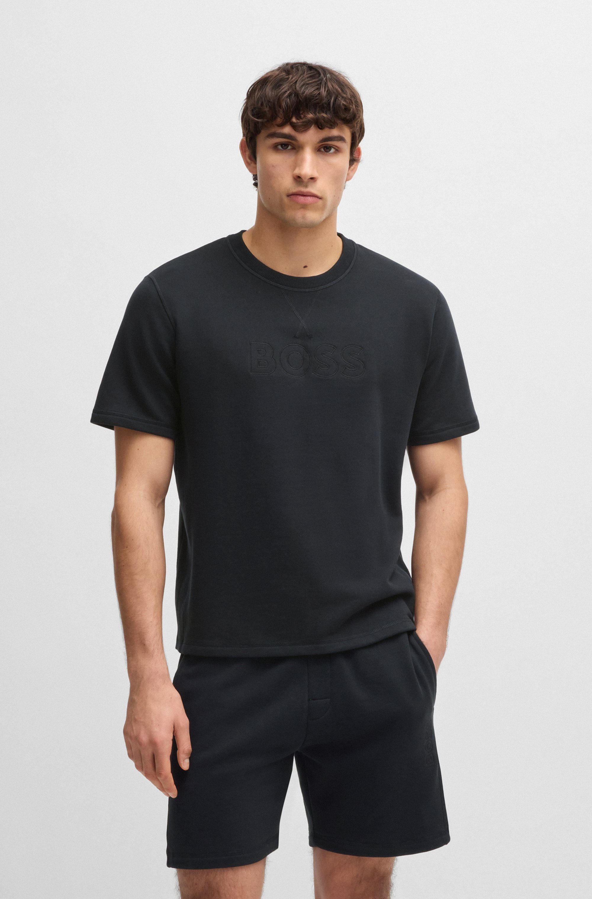 BOSS T-Shirt David mit großer Logostickerei günstig online kaufen