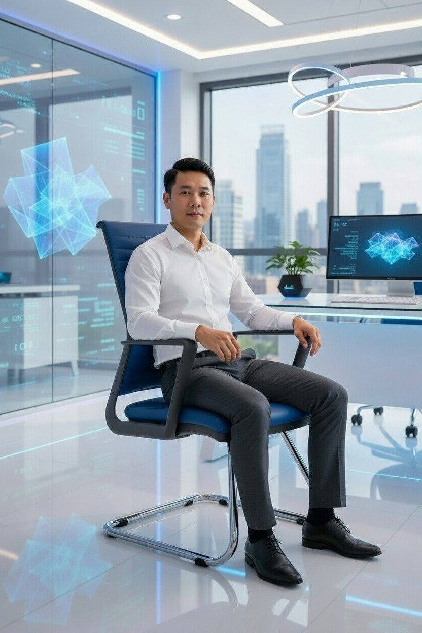 Xlmoebel Besucherstuhl Ergonomischer blauer Bürostuhl mit Armlehnen und robustem Design, Made in Europa