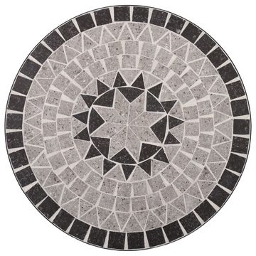 DOTMALL Bistrostuhl 3-tlg. Bistro-Set Mosaik Keramik Grau Gartenstuhl