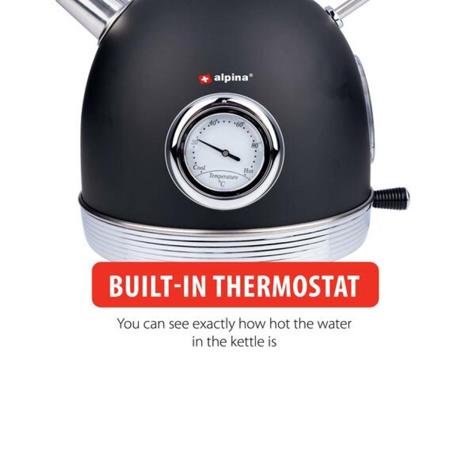 Wasserkocher 1,8Liter Abschaltautomatik 2200W Edelstahl Thermostat Wasserkessel INDA-Exclusiv