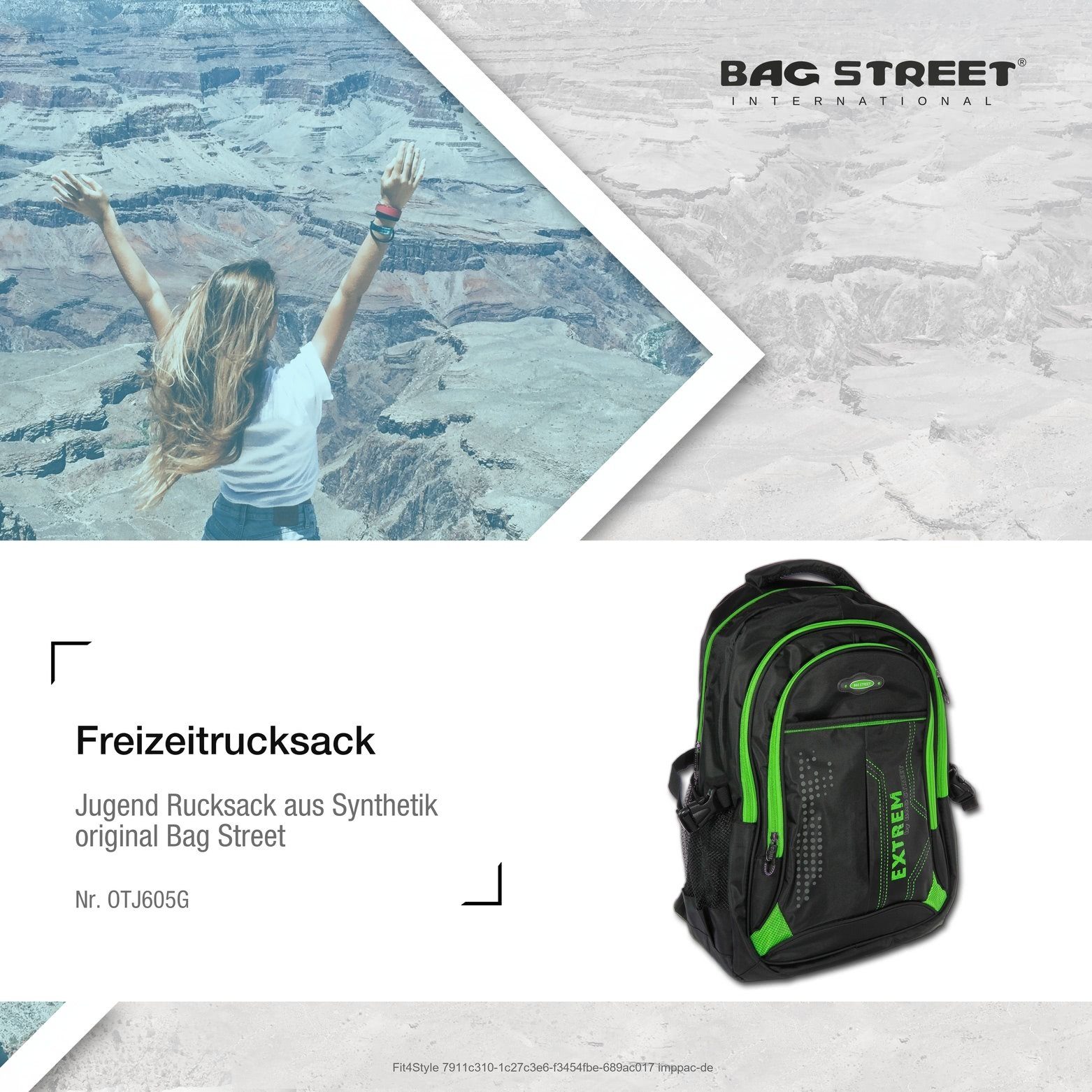 ca. Freizeitrucksack, Sporttasche ca x STREET Herren Street Synthetik, 30cm Bag Freizeitrucksack grün schwarz, Damen (Freizeitrucksack), Sportrucksack BAG