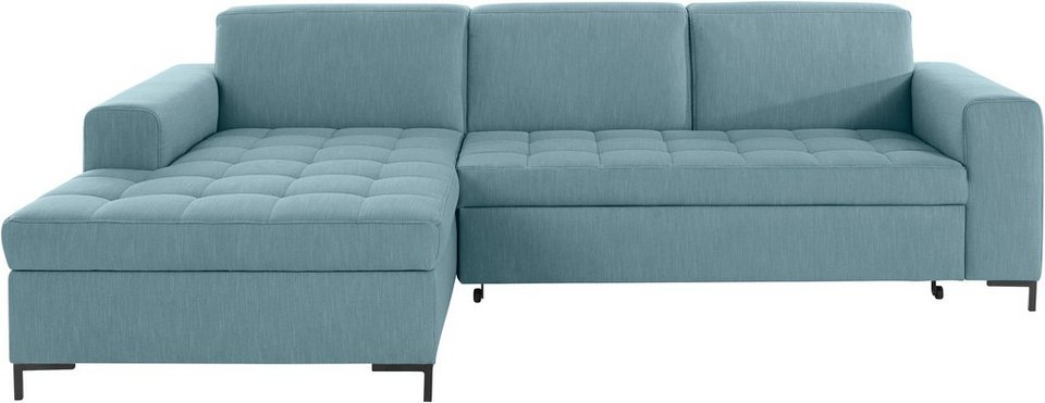 OTTO products Ecksofa Grazzo, hochwertige Stoffe aus recyceltem Material,  Steppung im Sitzbereich