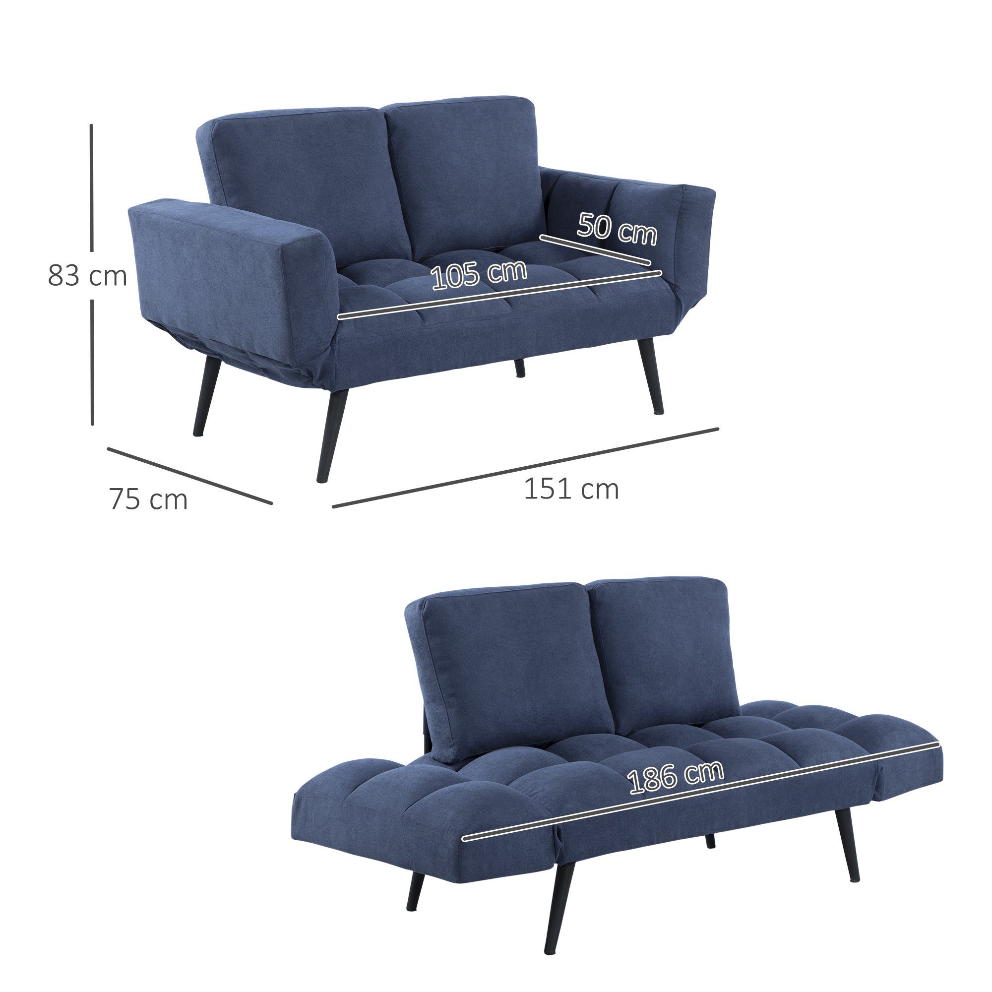 HOMCOM Schlafsofa Sofa