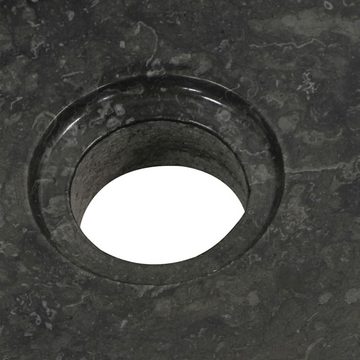 vidaXL Badezimmerspiegelschrank Waschtisch Massivholz Teak mit Waschbecken Marmor Schwarz (1-St)
