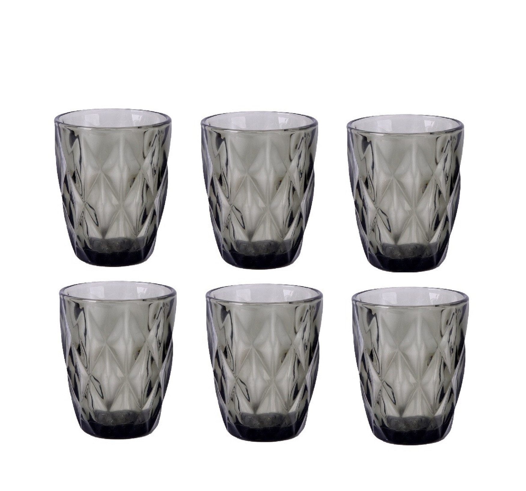 Schäfer Elektronik Стекло-Set 6er Wasserglas Set Diamond 260 ml für stilvollen Trinkgenuss, 6-teilig