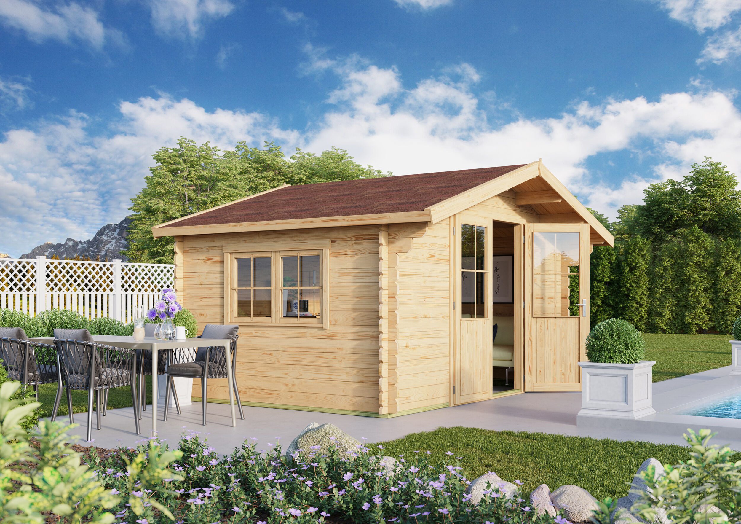 Fjordholz Gartenhaus David 34, BxT: 1200x4500 cm