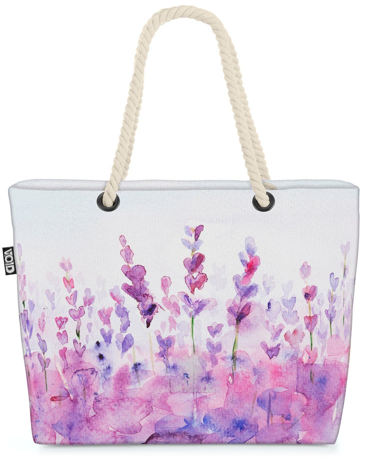 VOID Strandtasche (1-tlg), Lavendel Gemälde Blumen Lila Küche geblümt blumenmuster blumenstrauß